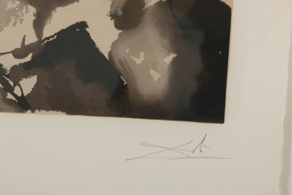 Salvador Dali Signed Limited Edition Lithograph on Paper "A Moment in History"