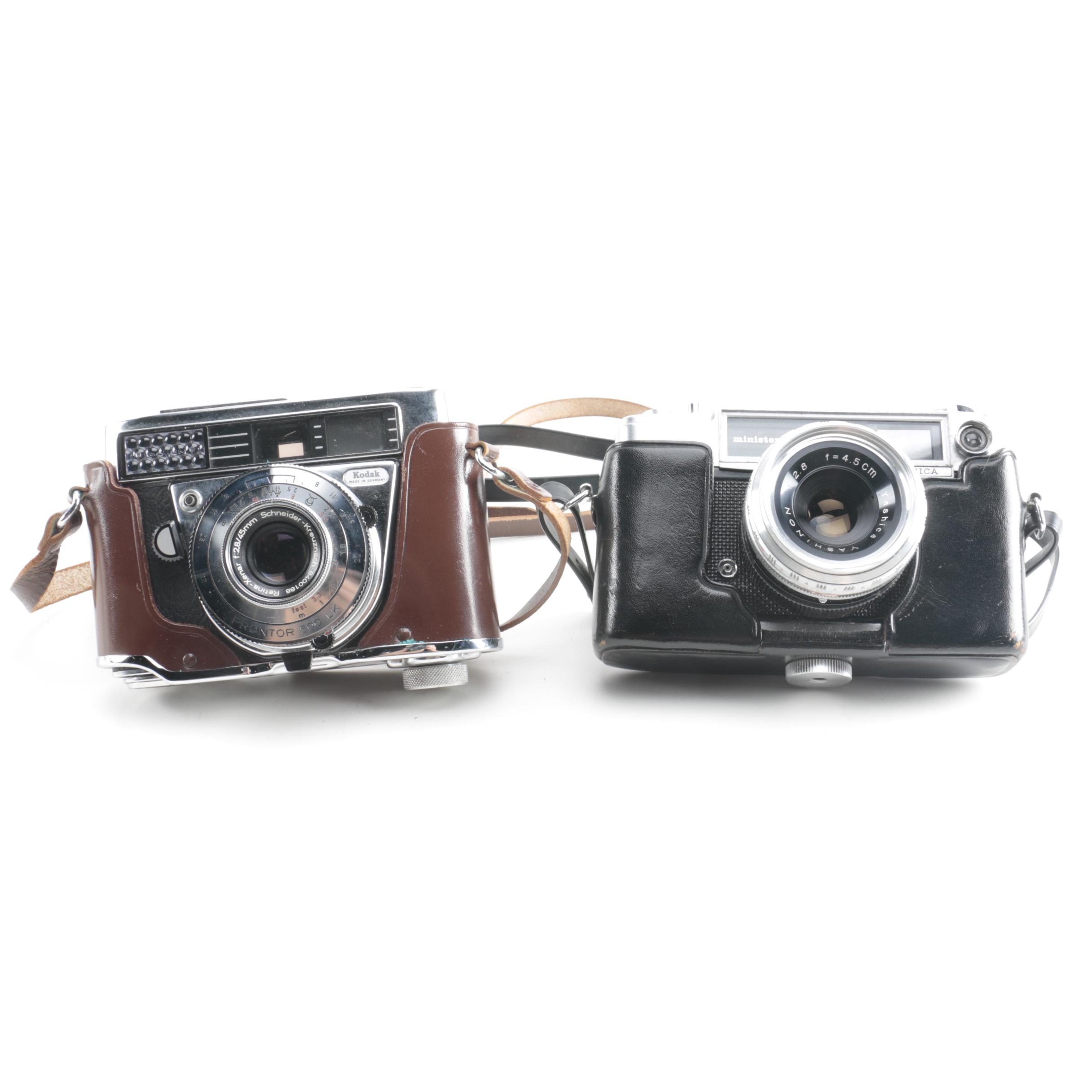 Vintage Kodak Retinette IB and Vintage Yaschica Minister II