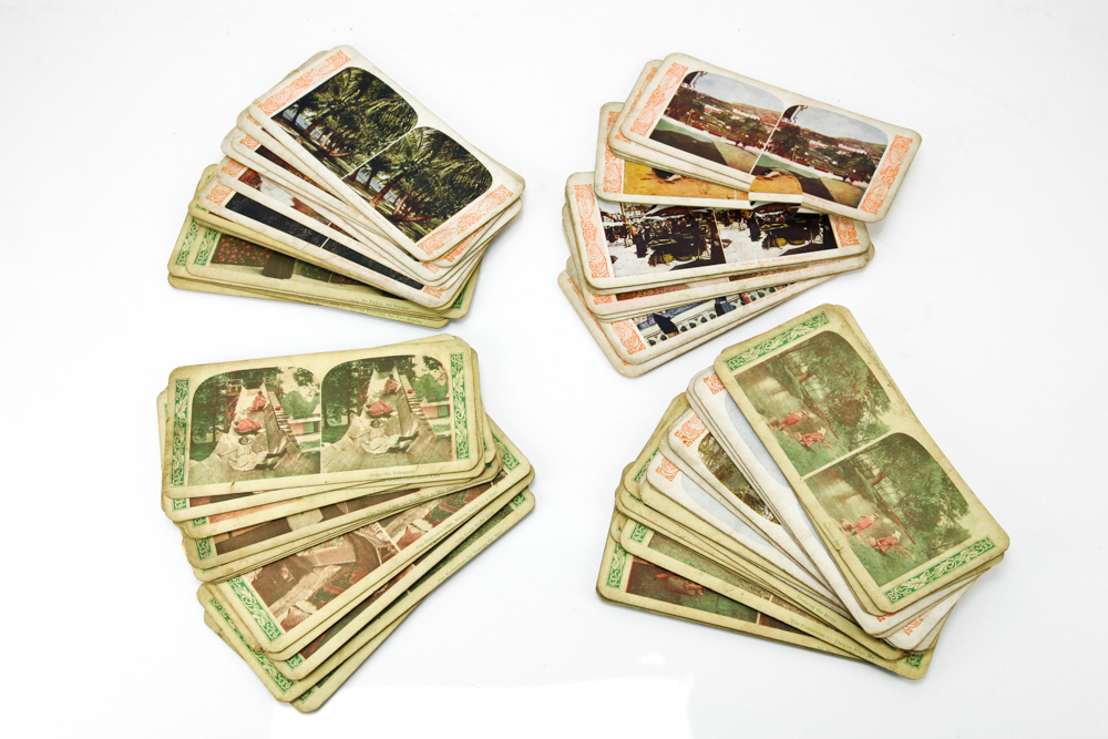 Antique Stereoscope with Slides