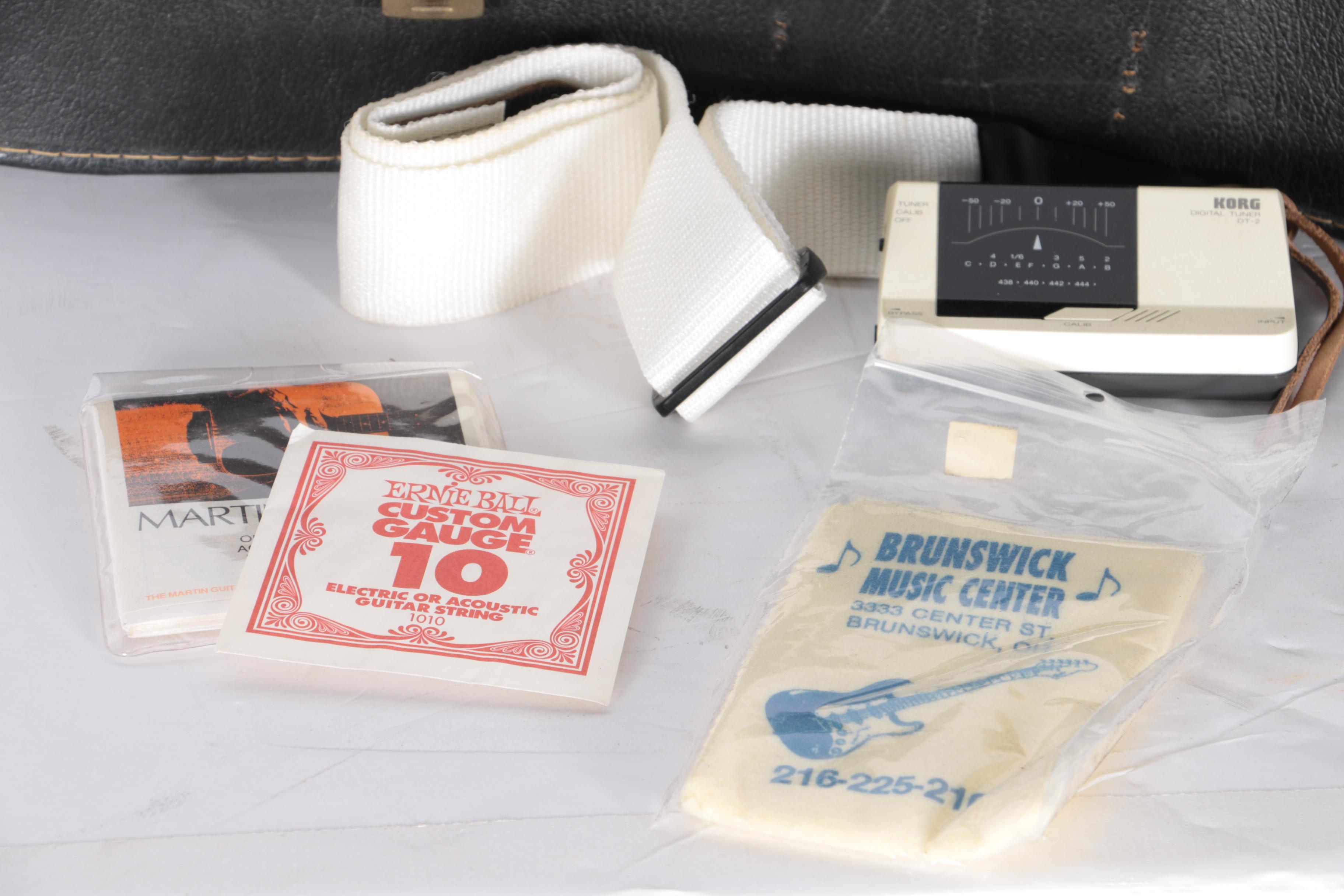 Vintage Carlos Dreadnought Style Acoustic Guitar and Accessories