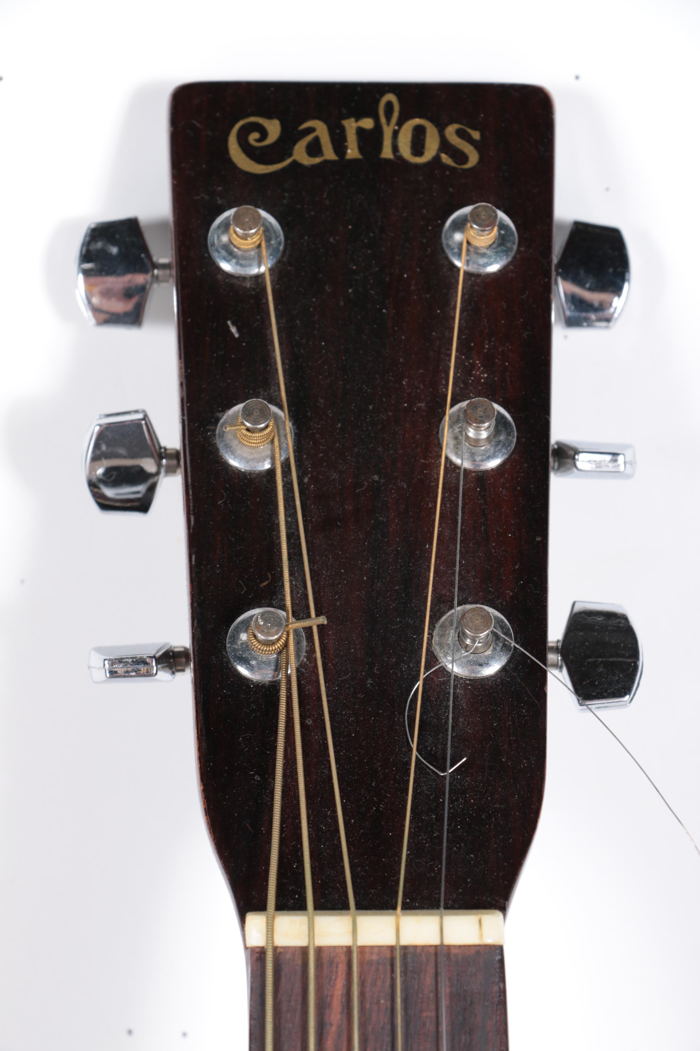 Vintage Carlos Dreadnought Style Acoustic Guitar and Accessories