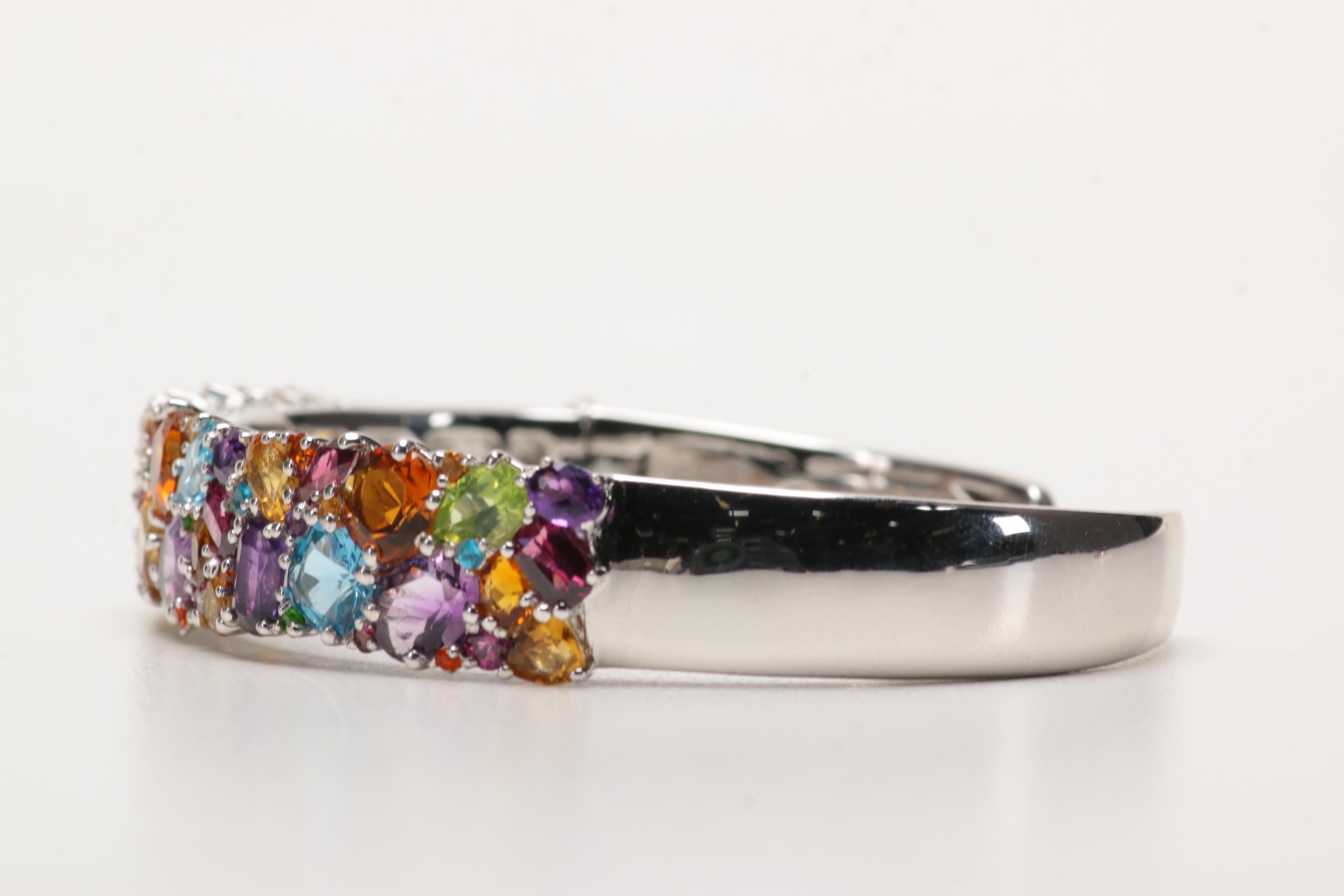 Sterling Silver Gemstone Bracelet With Matching Ring