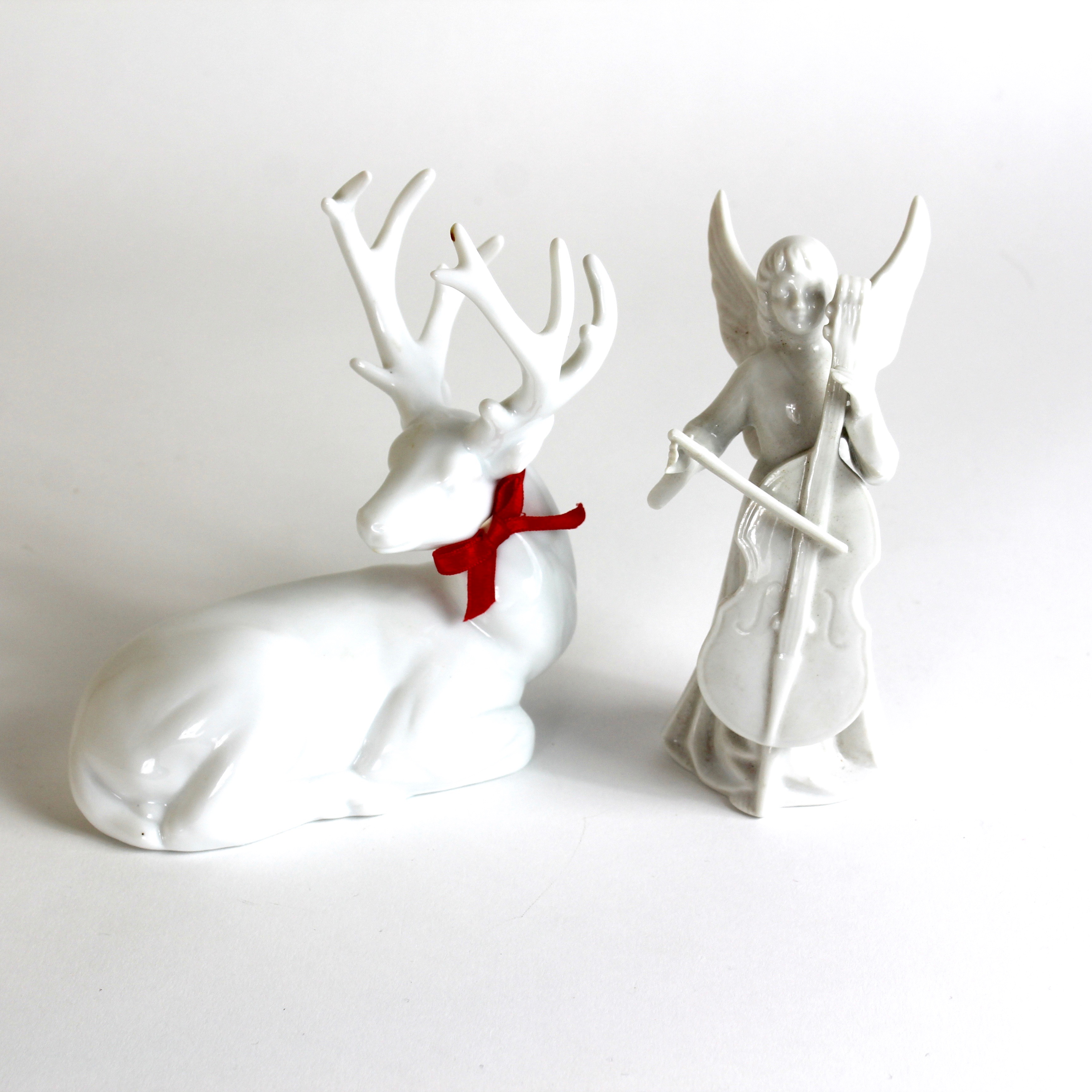 Dresden and Schmid White Musician Angels and Christmas Ceramic Decor