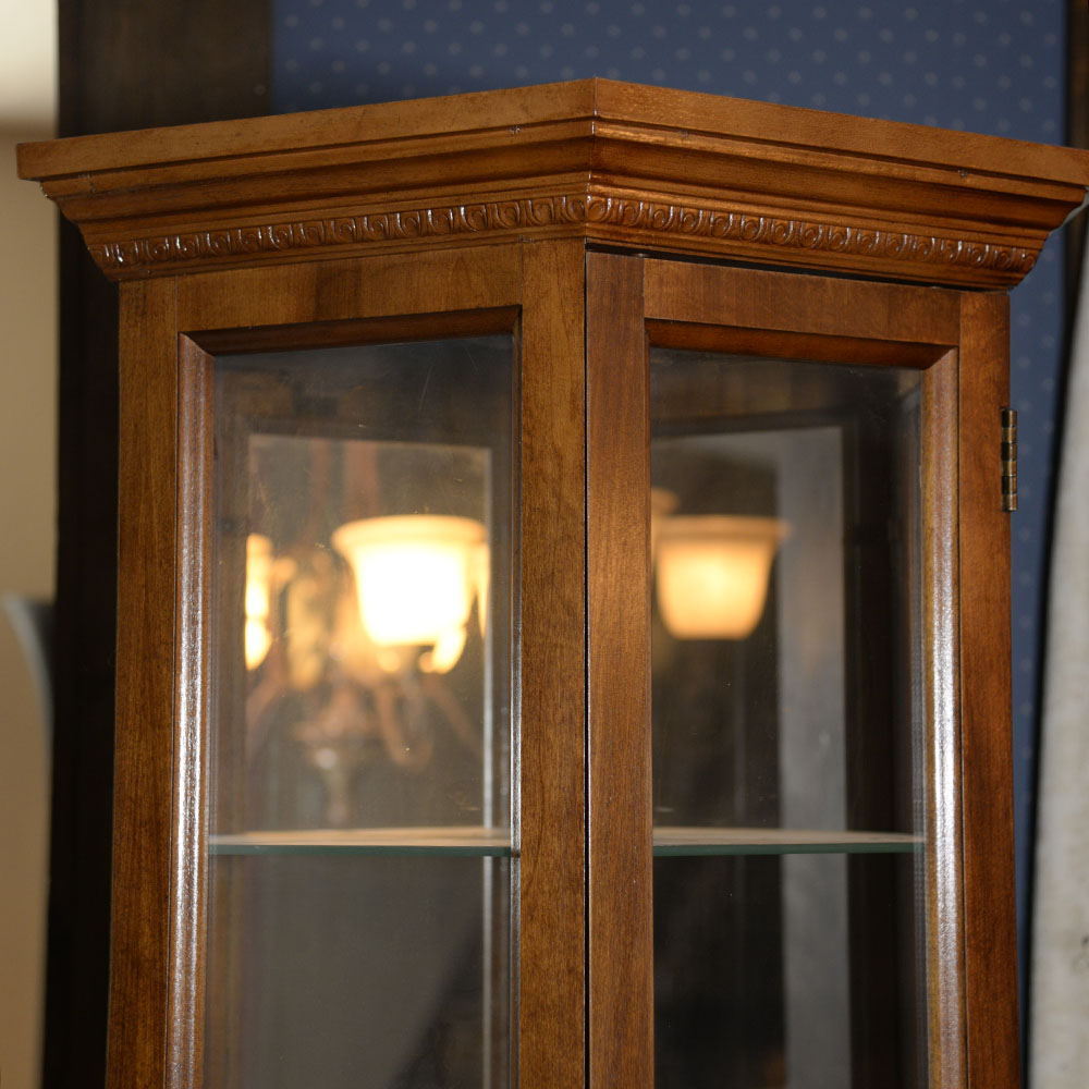 Cherry Corner Curio Cabinet