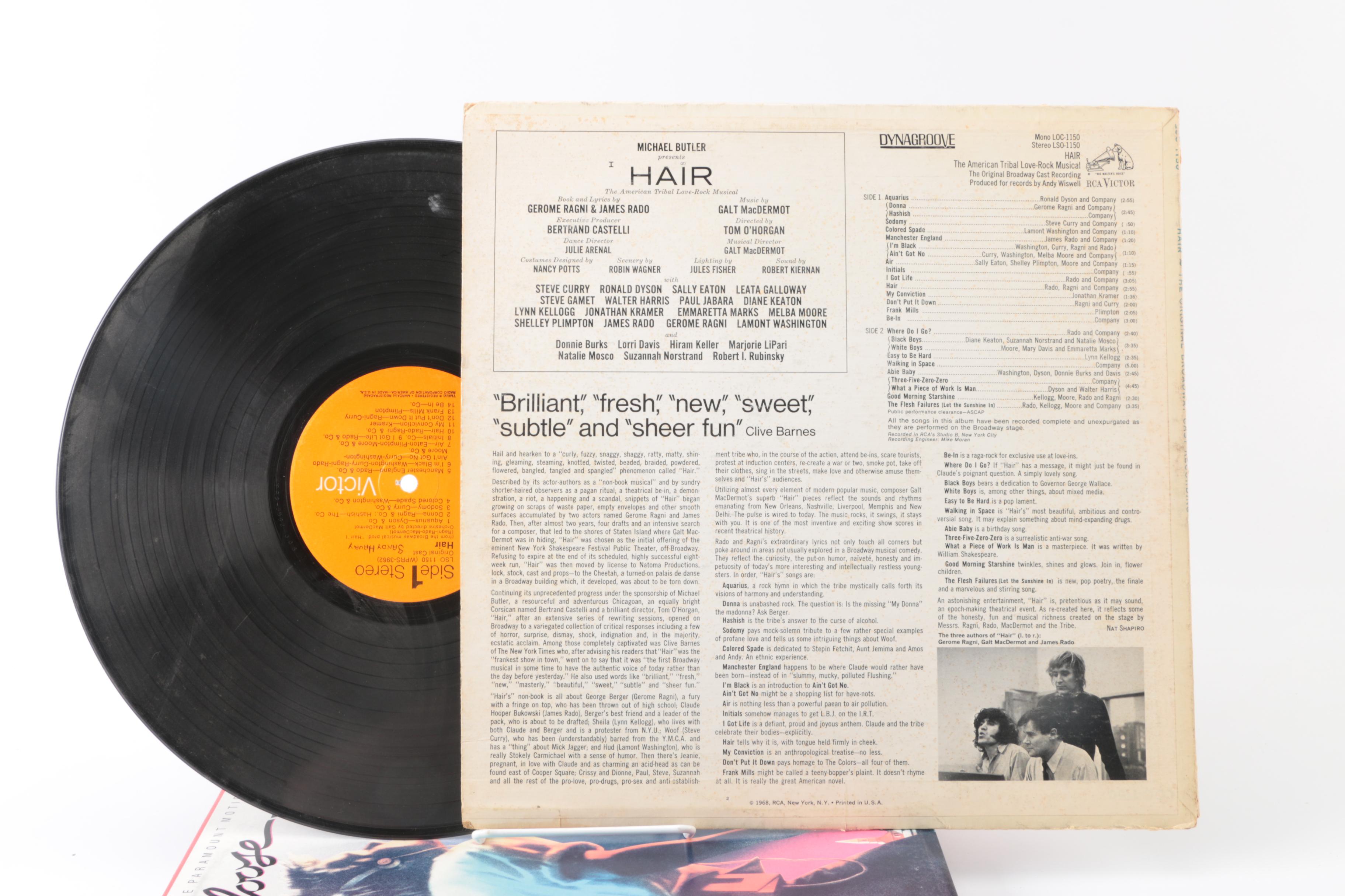 Vinyl Soundtrack Albums Including "Hair" and "Footloose"