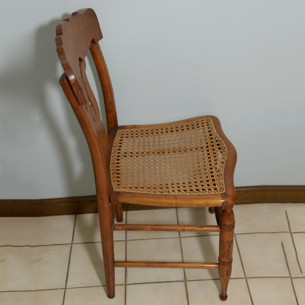 Pair of Caned Maple Side Chairs