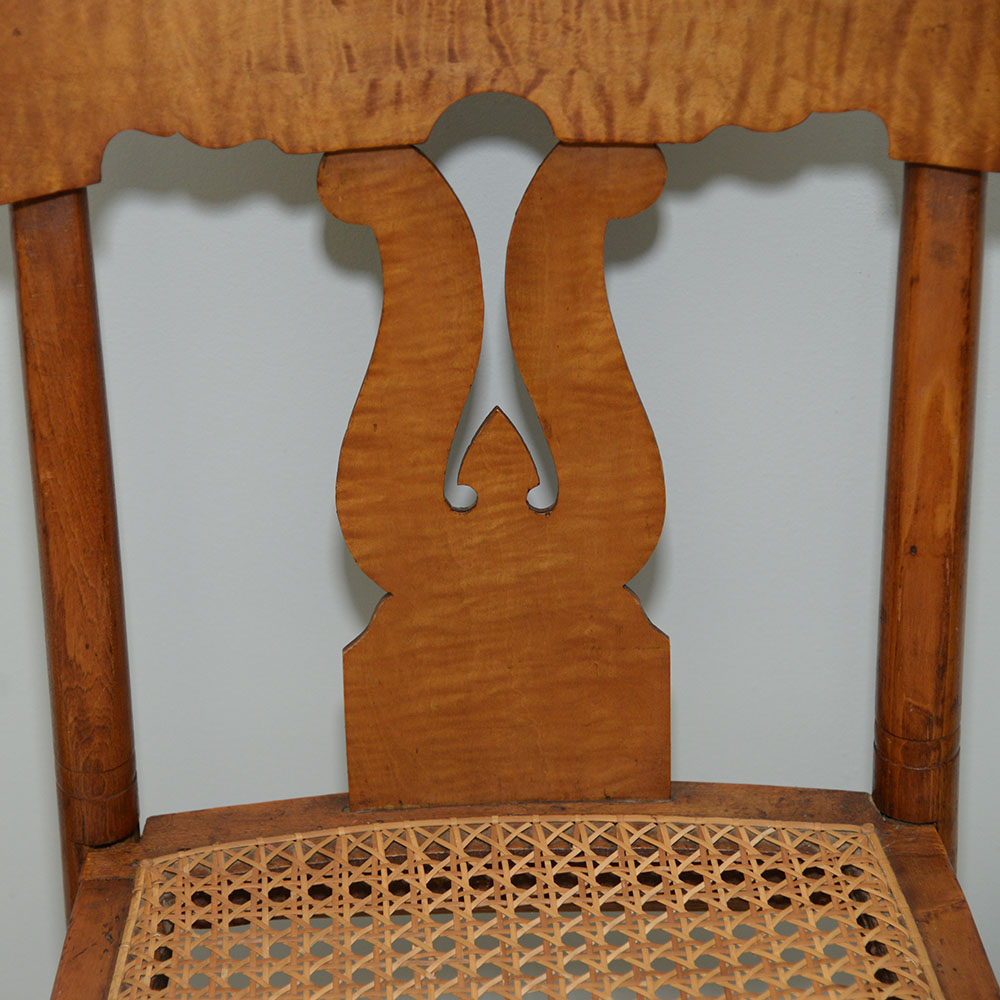 Pair of Caned Maple Side Chairs