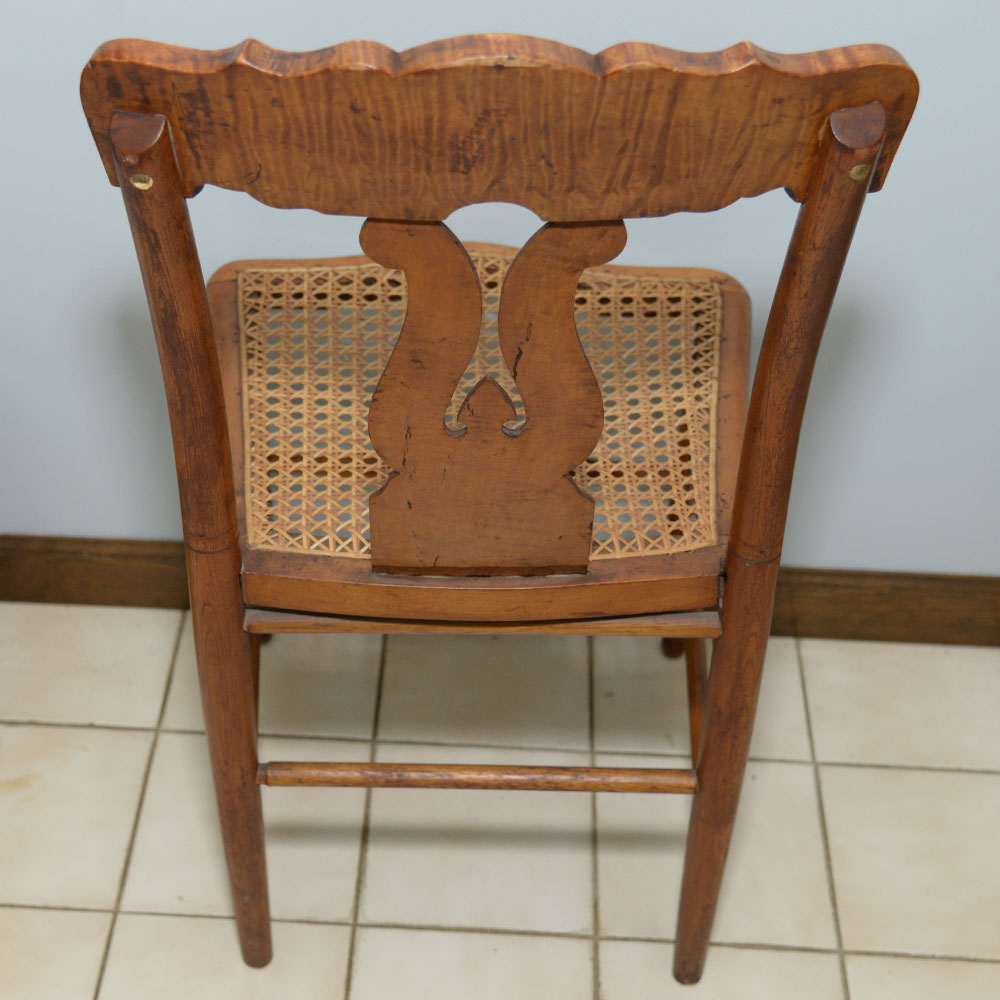 Pair of Caned Maple Side Chairs