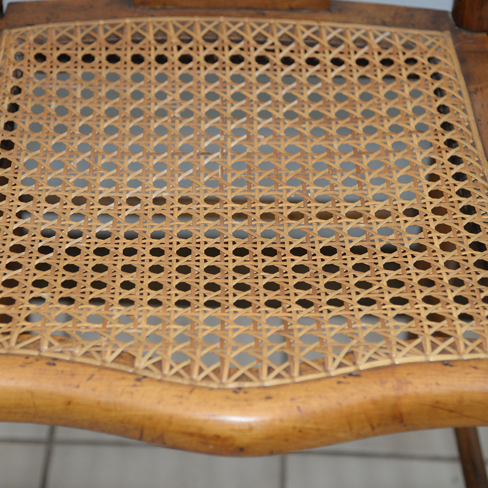 Pair of Caned Maple Side Chairs