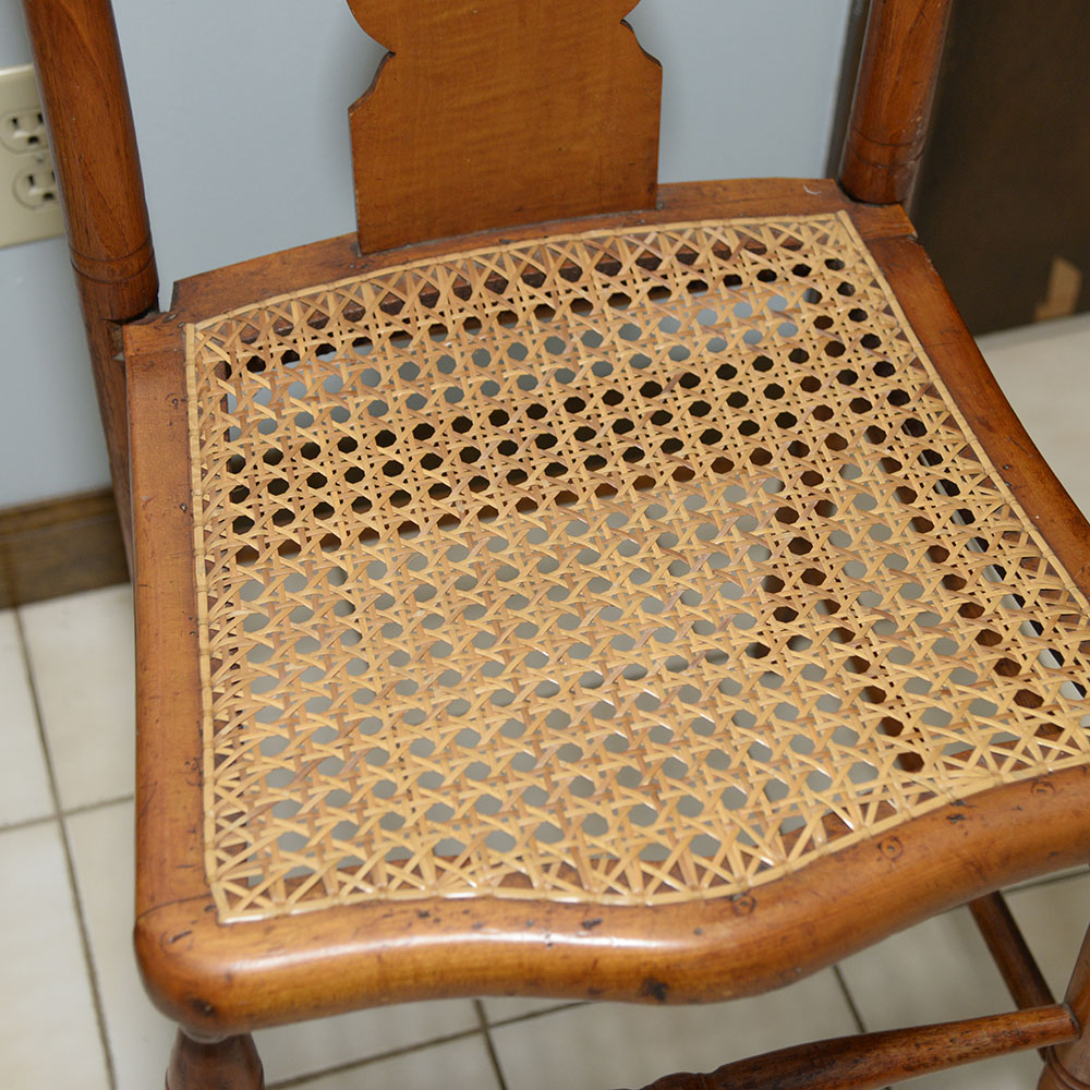 Pair of Caned Maple Side Chairs