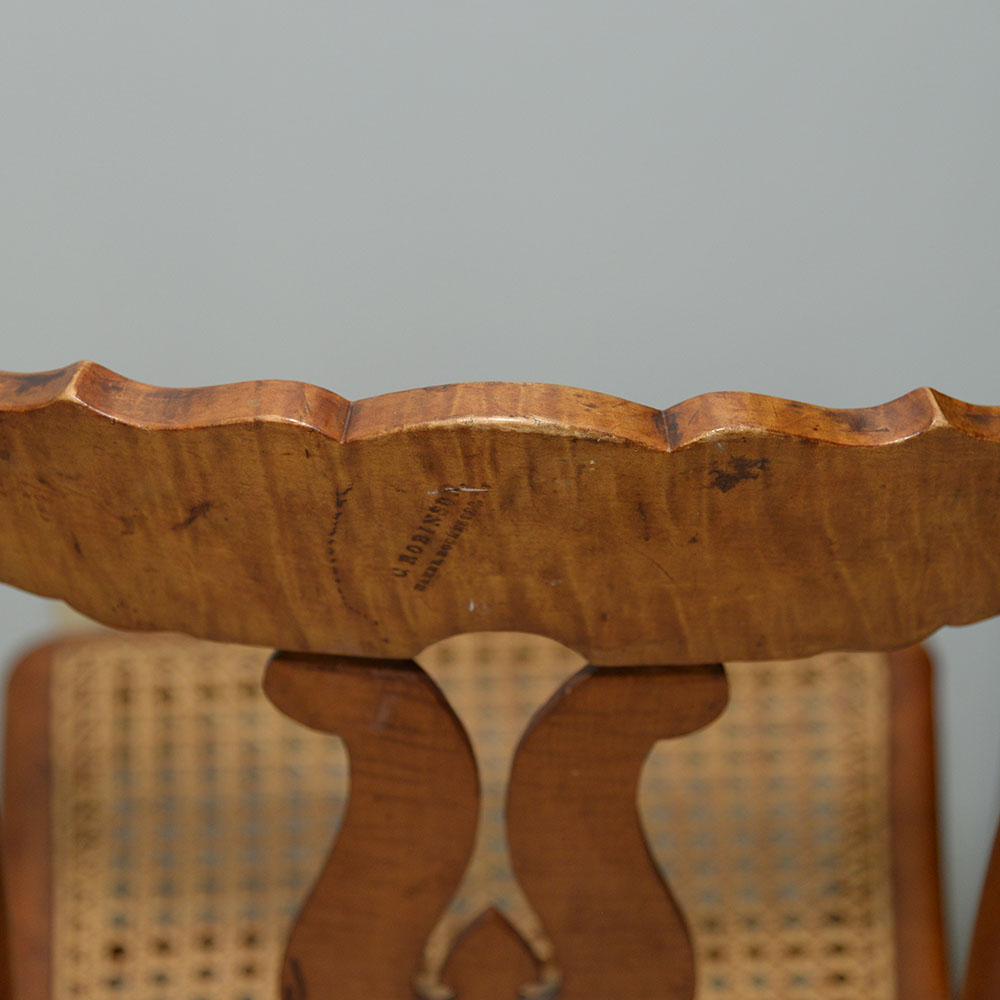 Pair of Caned Maple Side Chairs