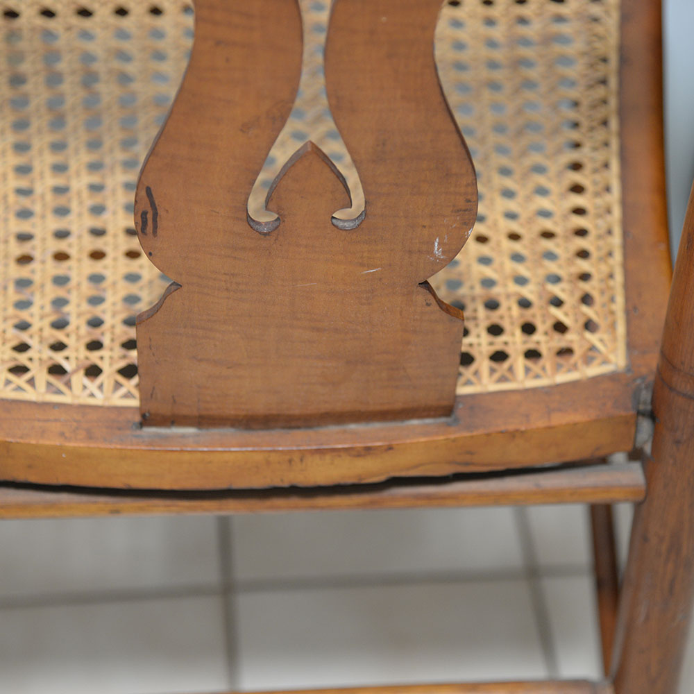 Pair of Caned Maple Side Chairs