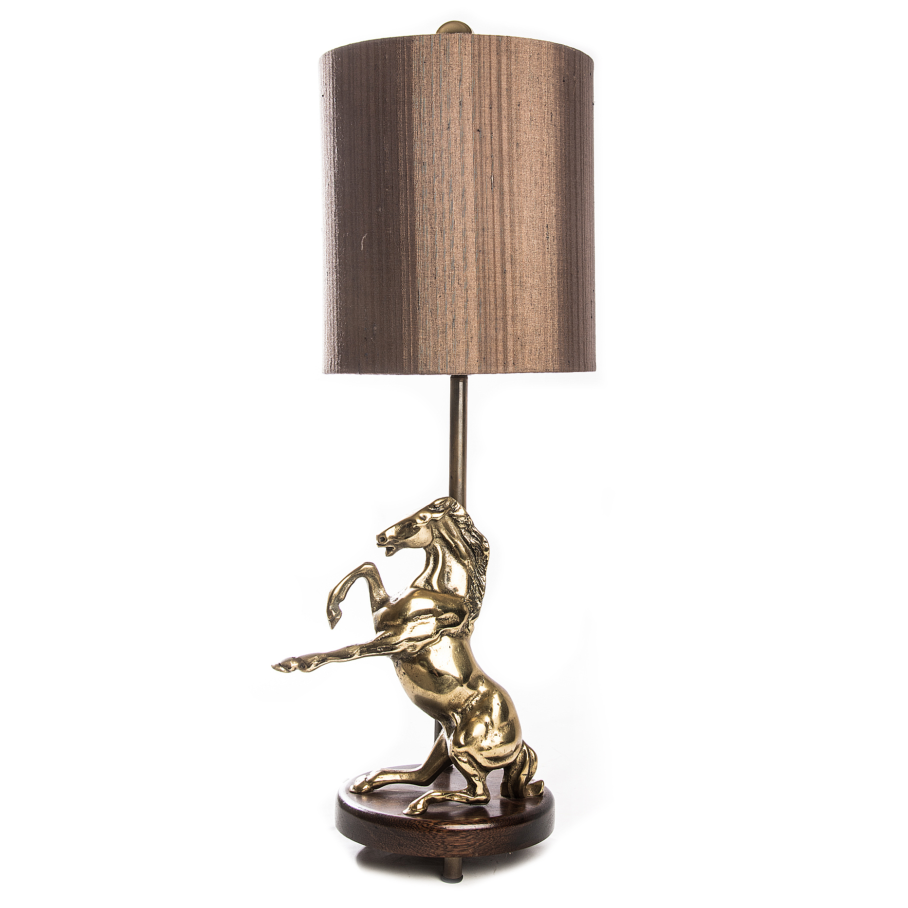 Vintage Solid Brass Horse Lamp
