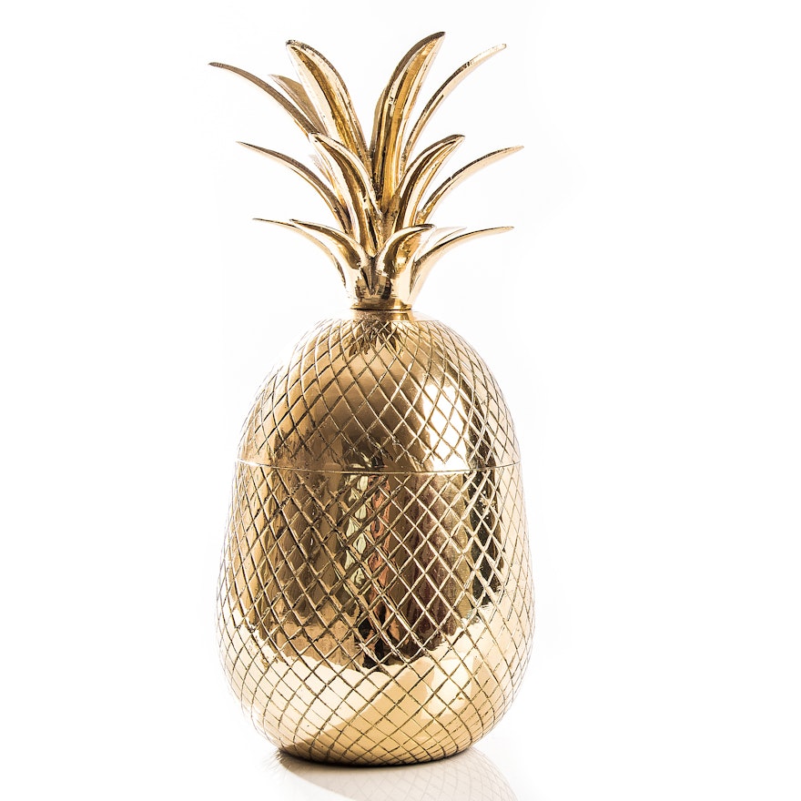 Vintage Brass Pineapple Canister