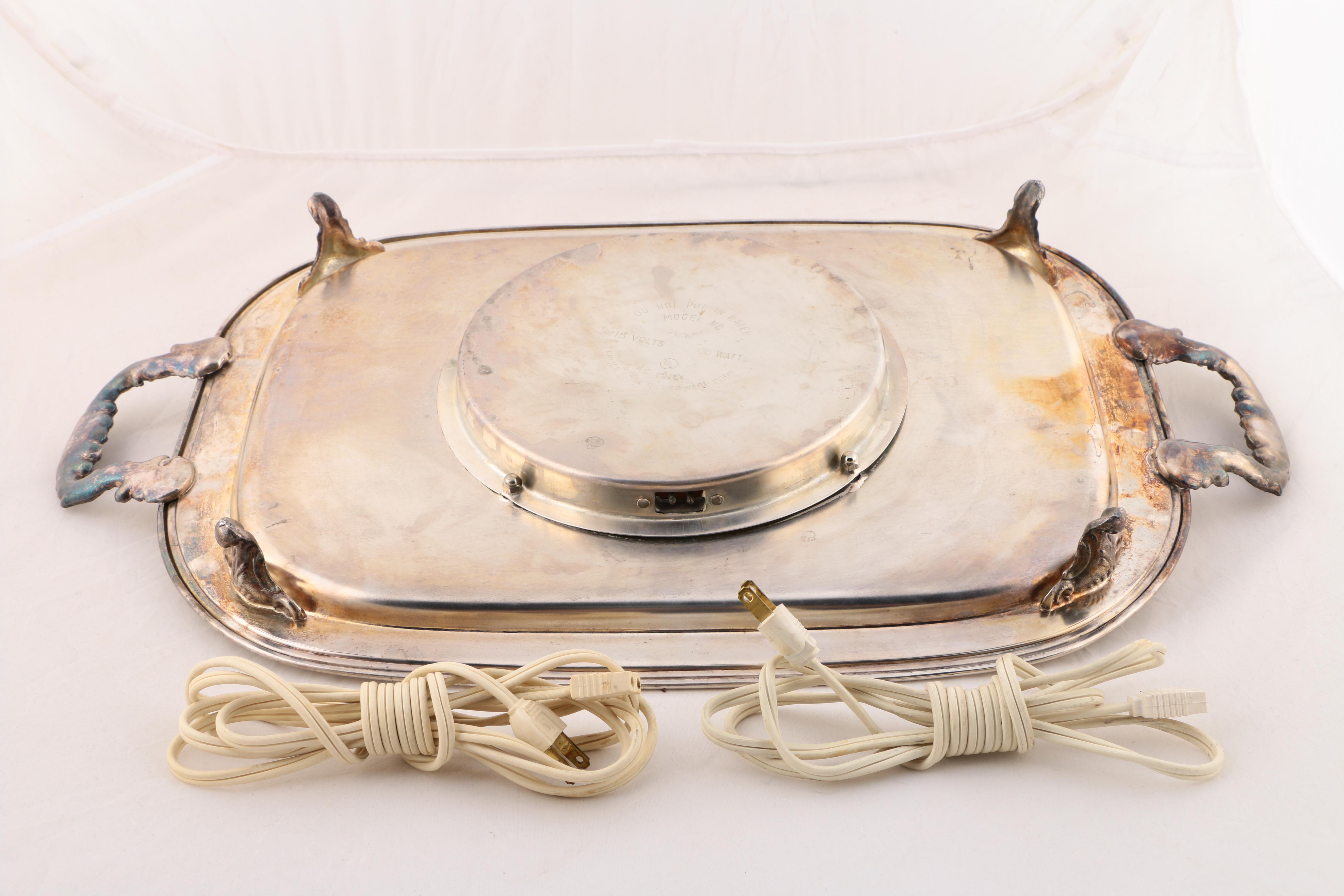 Silver Plate Electric Warming Trays Featuring Eton Silver Inc