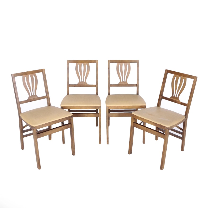Vintage Art Deco Style Folding Chairs by Stakmore Co.
