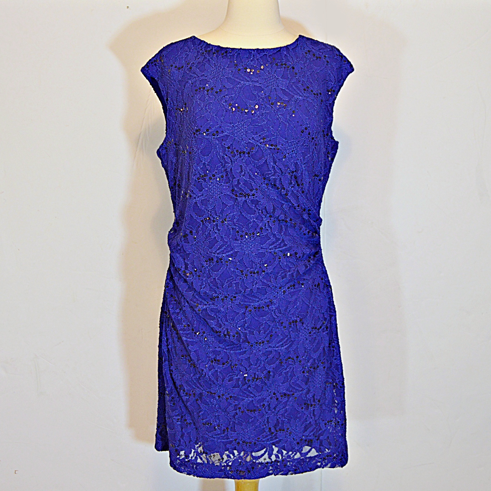 Ralph Lauren Green Label Blue Lace Cocktail Dress, 14P, New w/Tag