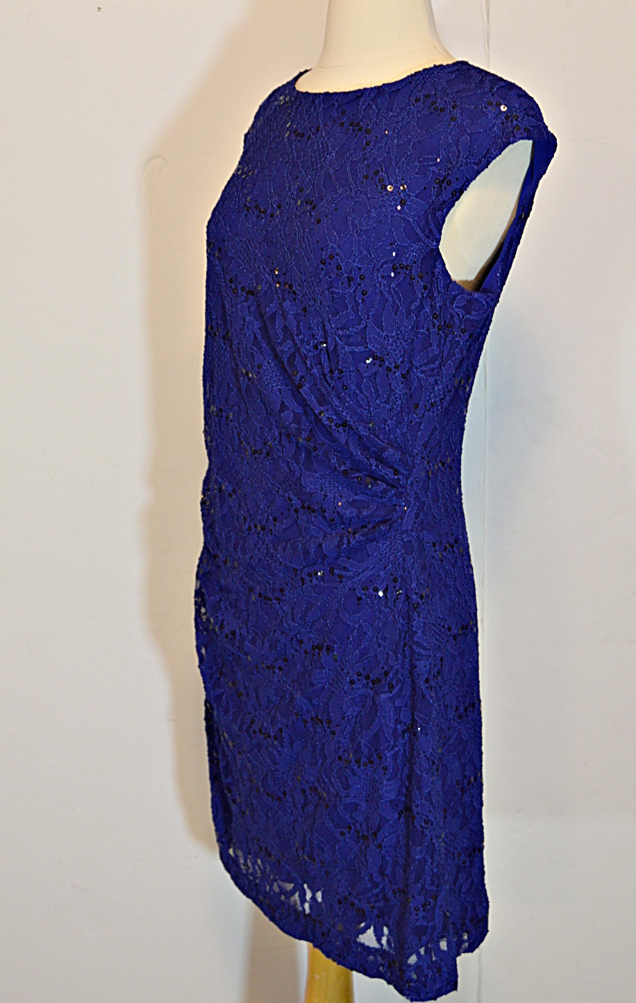 Ralph Lauren Green Label Blue Lace Cocktail Dress, 14P, New w/Tag