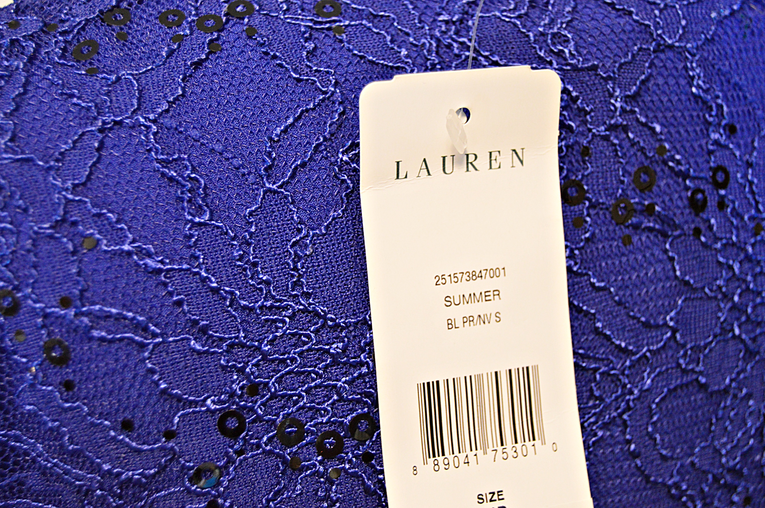 Ralph Lauren Green Label Blue Lace Cocktail Dress, 14P, New w/Tag