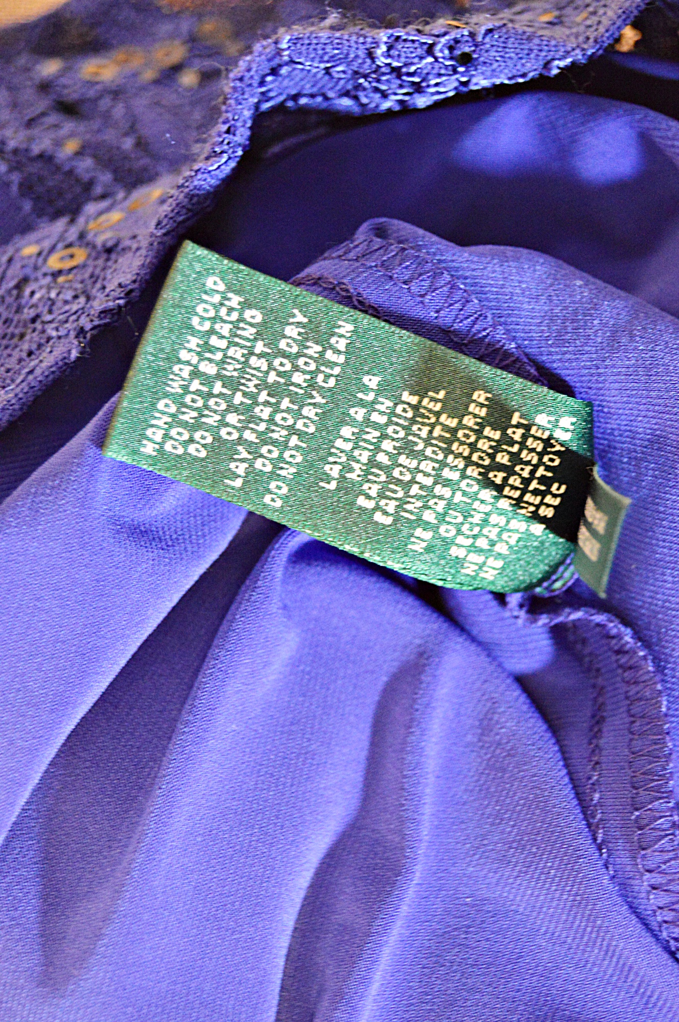 Ralph Lauren Green Label Blue Lace Cocktail Dress, 14P, New w/Tag