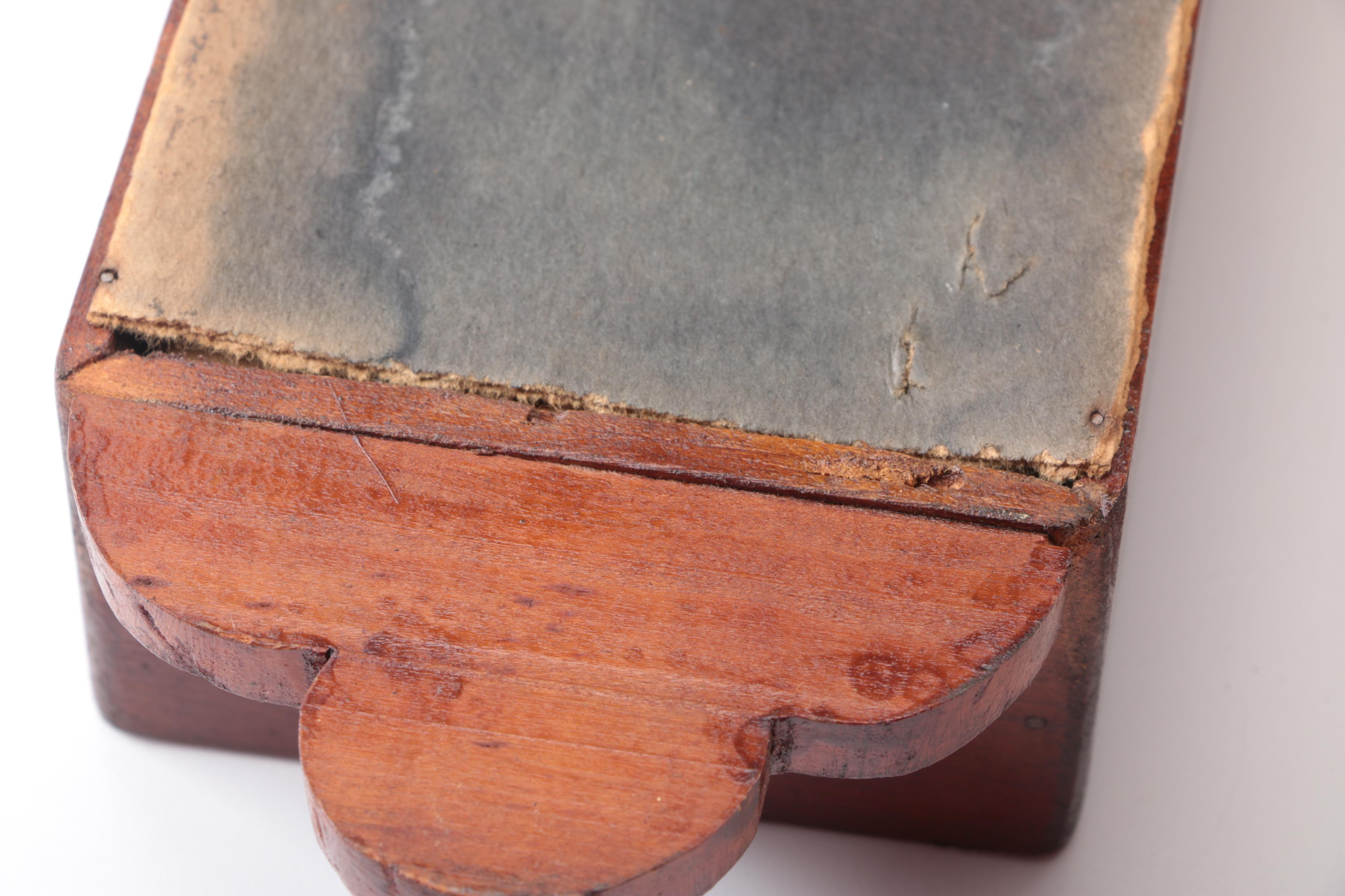 Wooden Tabletop Display Cabinet & Two Antique Hanging Mirrors