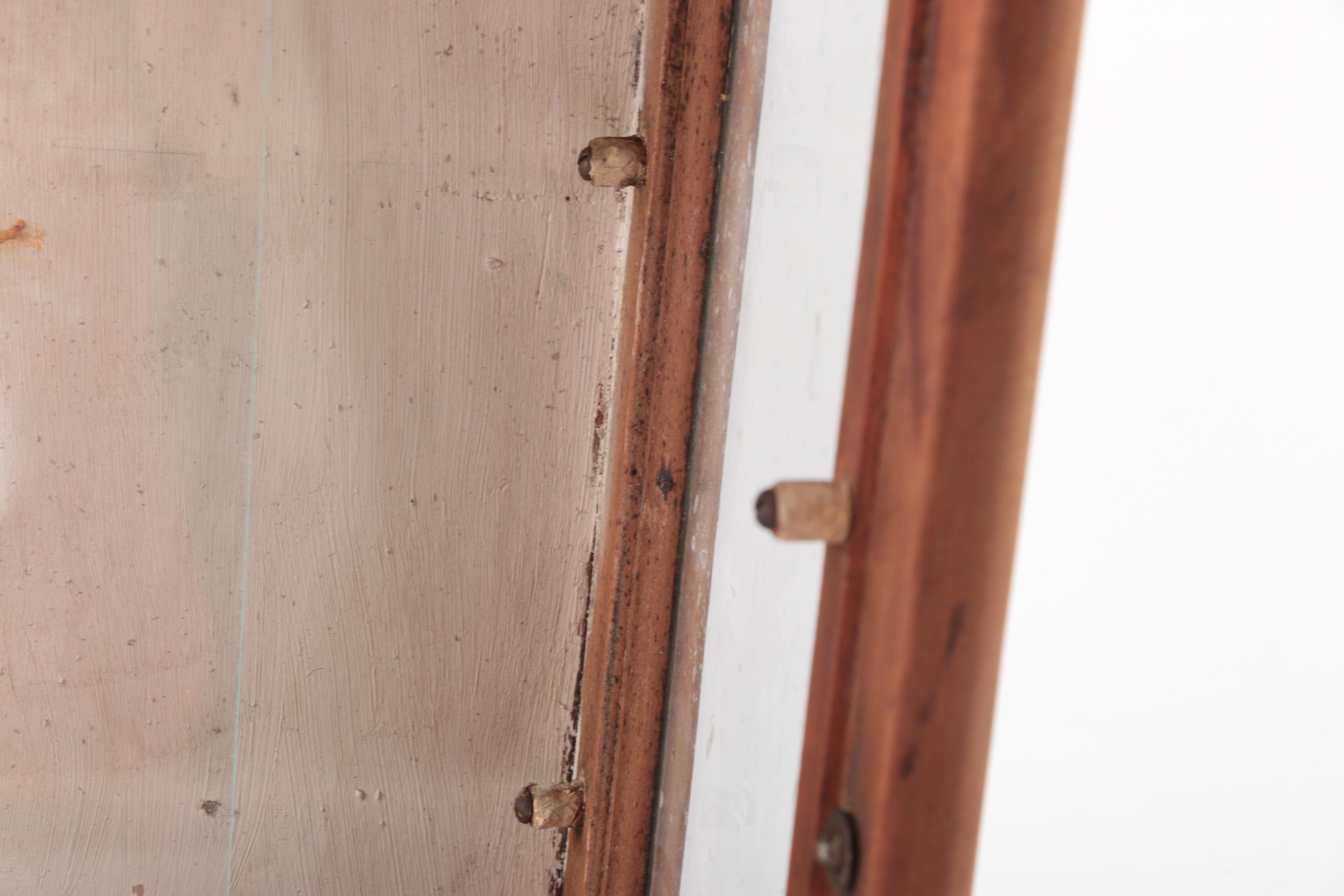 Wooden Tabletop Display Cabinet & Two Antique Hanging Mirrors