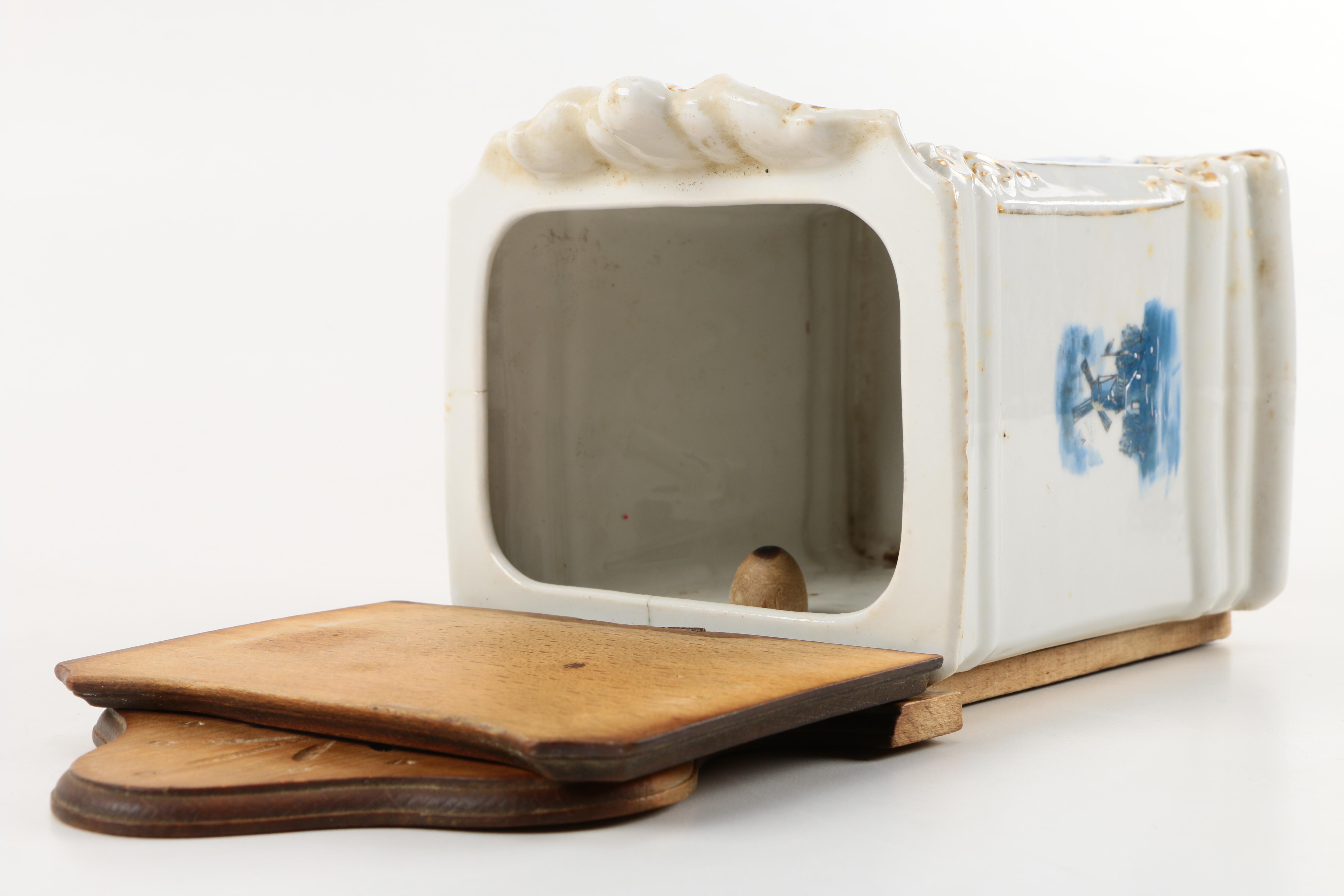 Vintage German Ceramic Salt Box