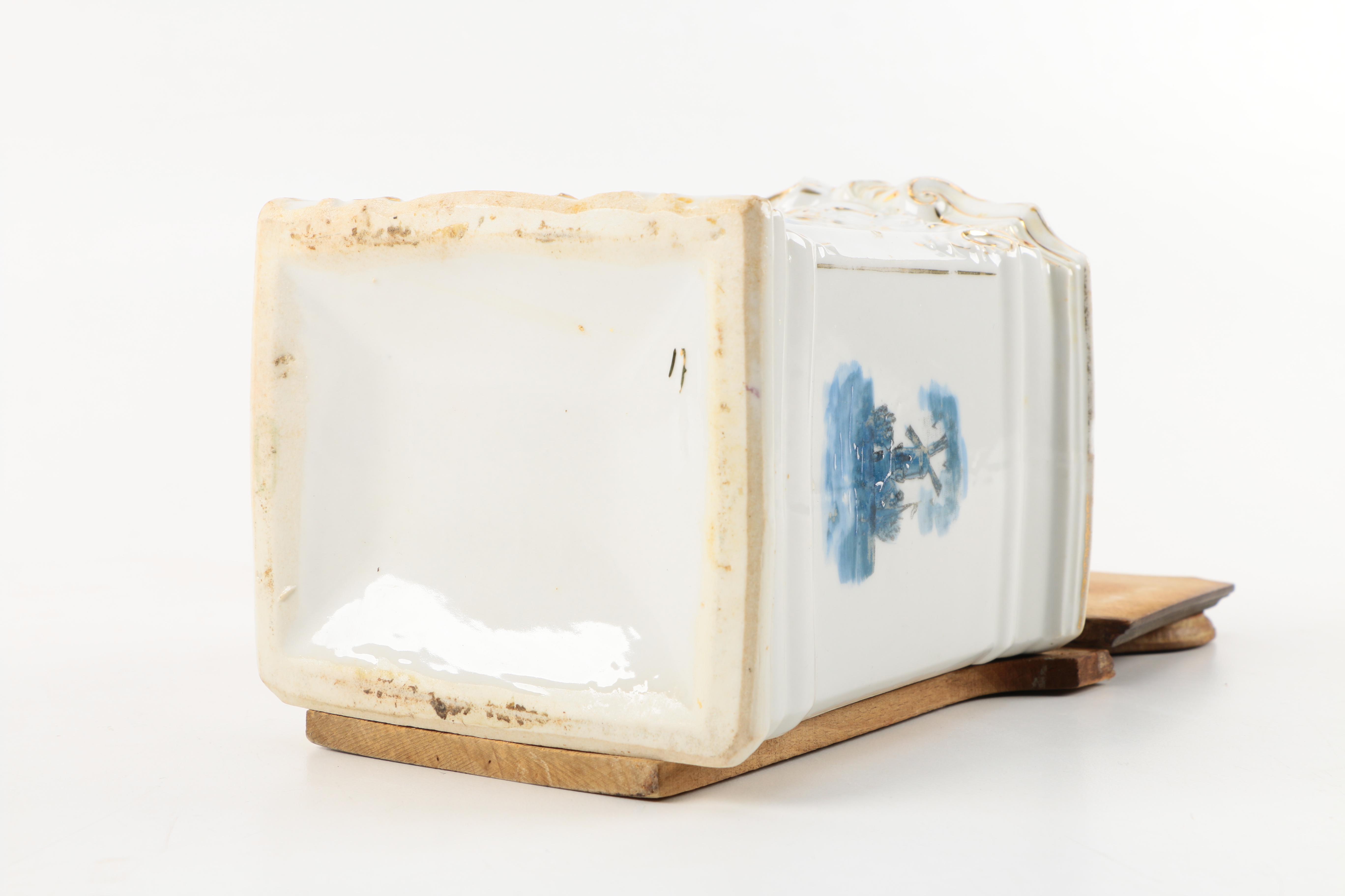 Vintage German Ceramic Salt Box