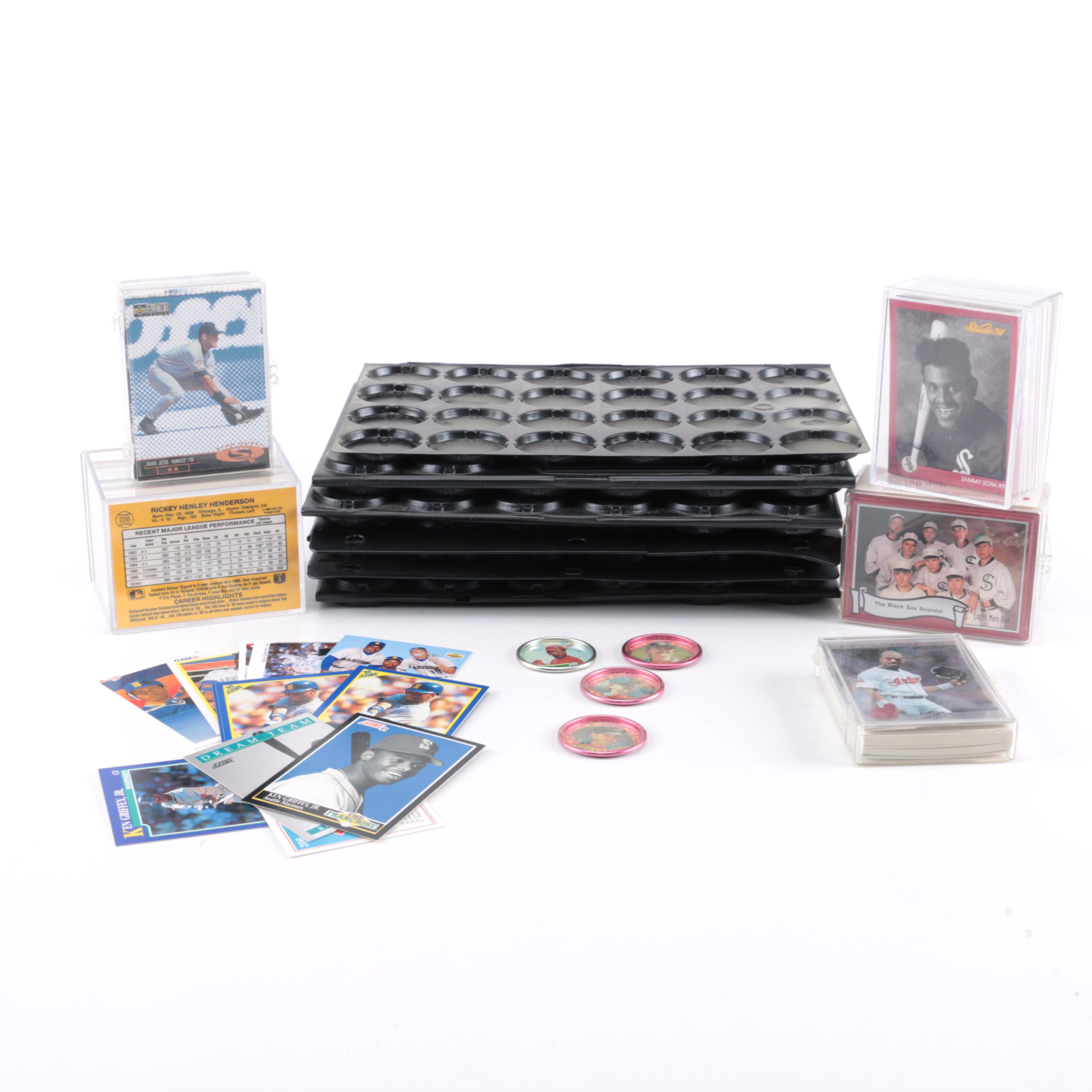 Baseball Trading Cards, Caps and Cap Trays
