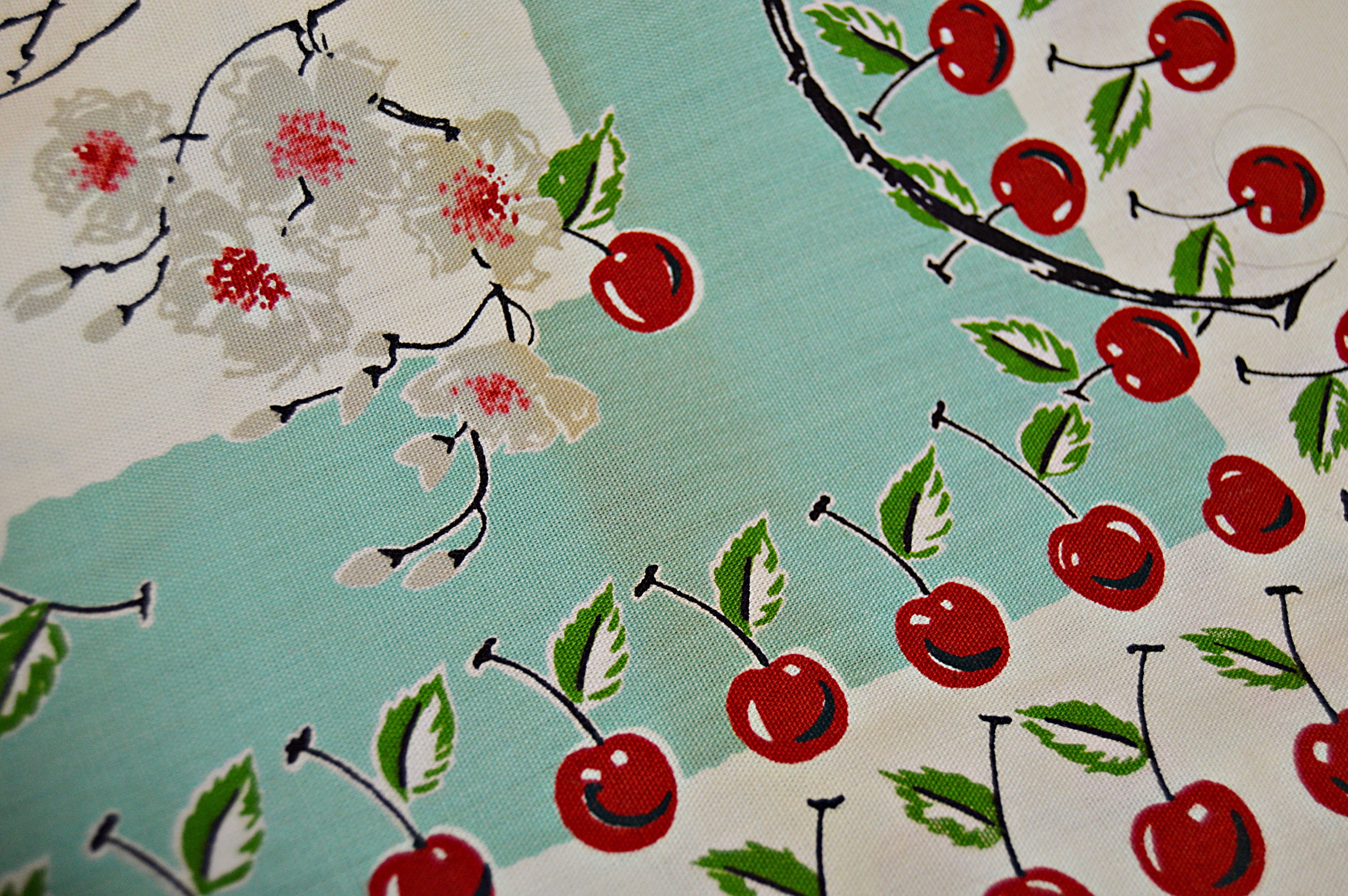 Five Vintage Patterned Cotton Tablecloths