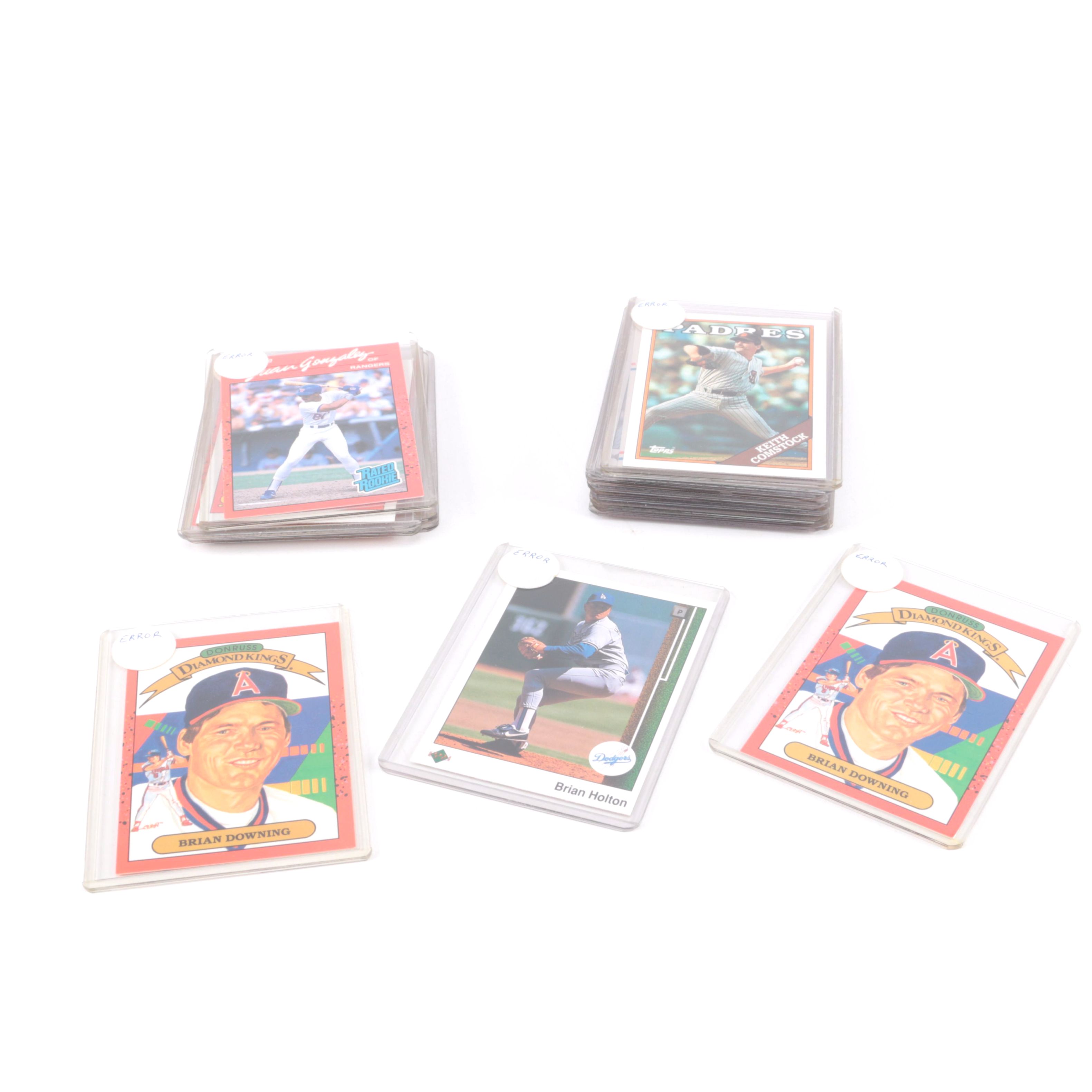 Twenty-One Baseball Error Cards