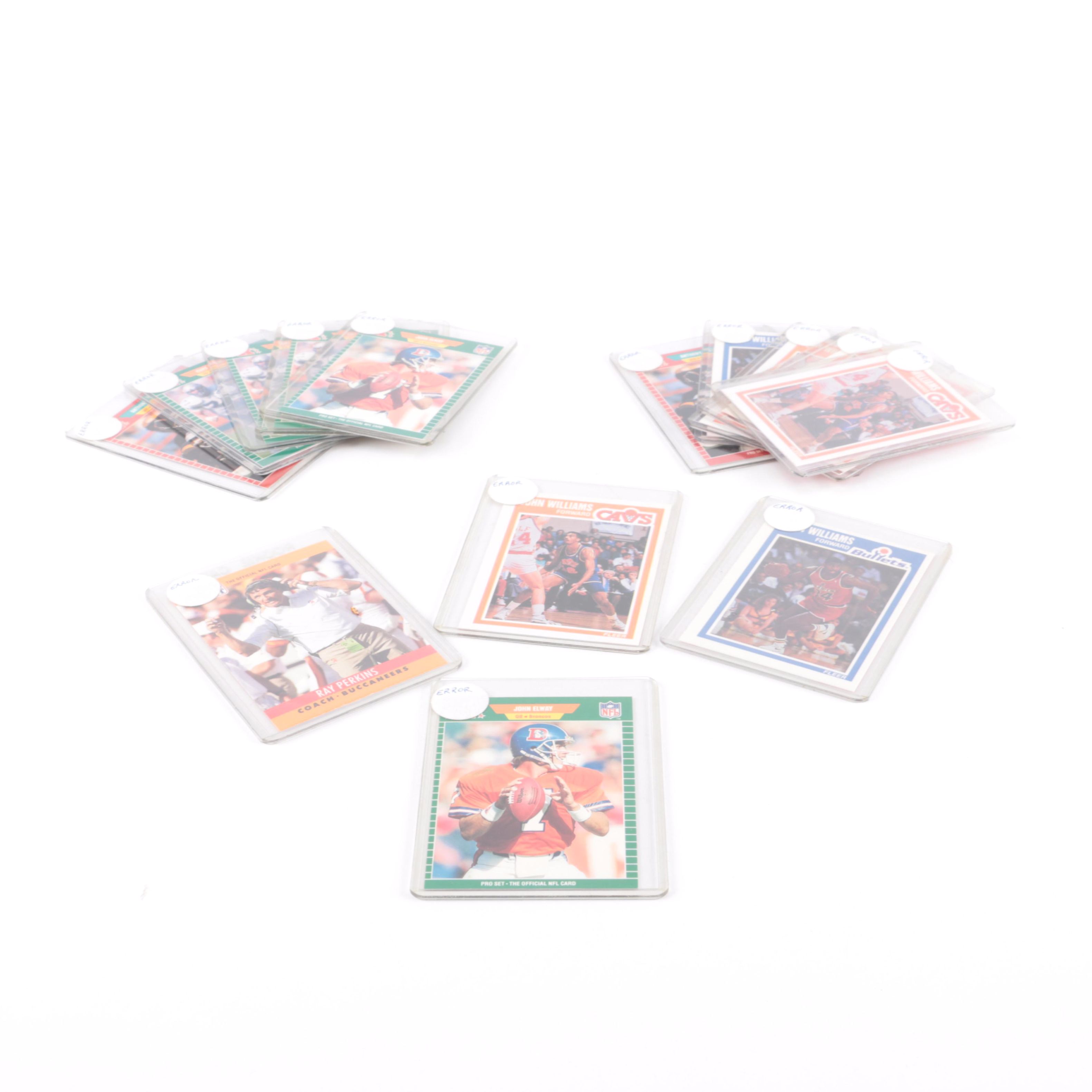 Assortment of Error Sports Cards