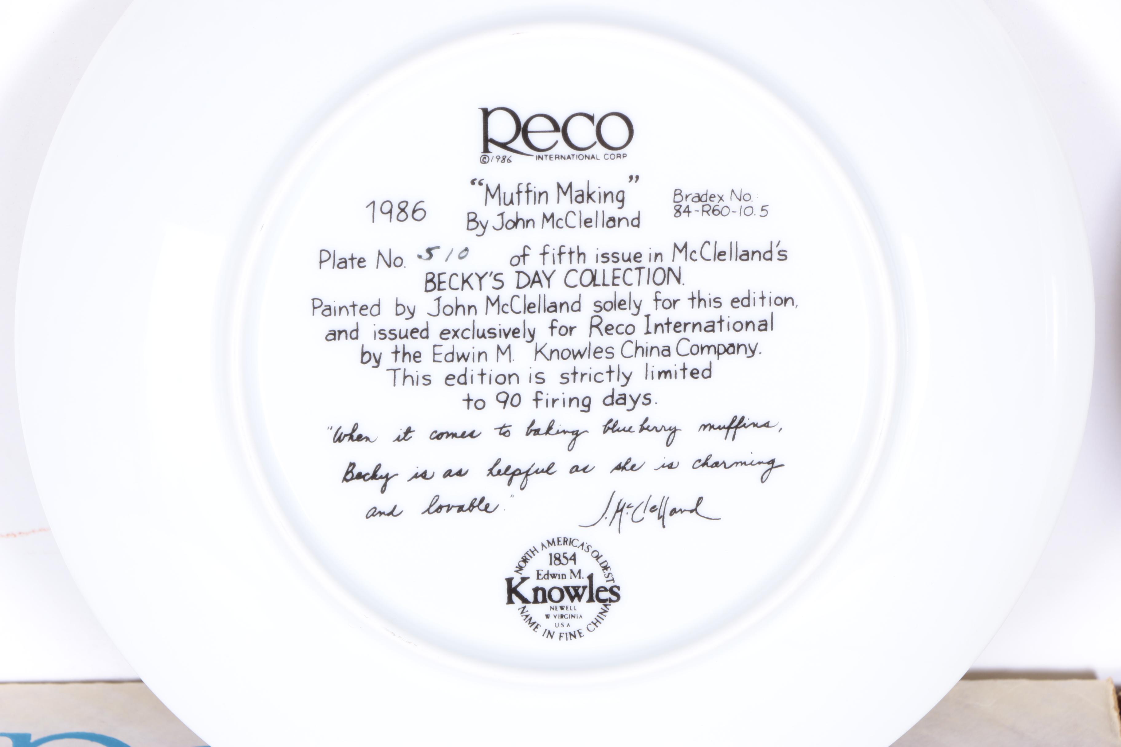 Reco Collector's Plates Including "Becky's Day" Collection