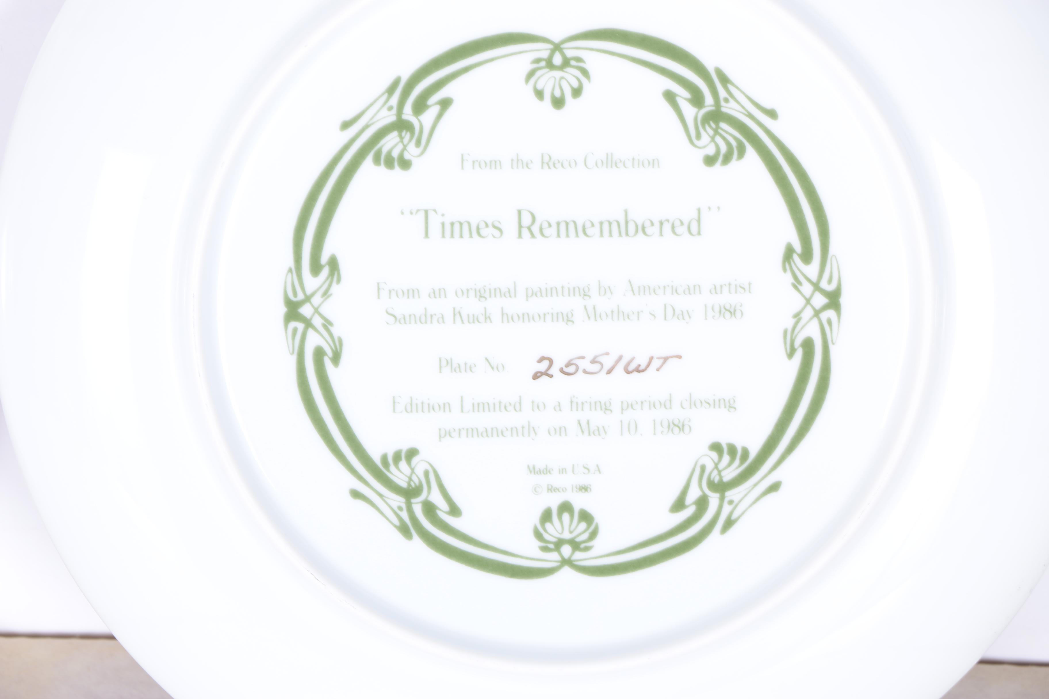 Reco Collector's Plates Including "Becky's Day" Collection