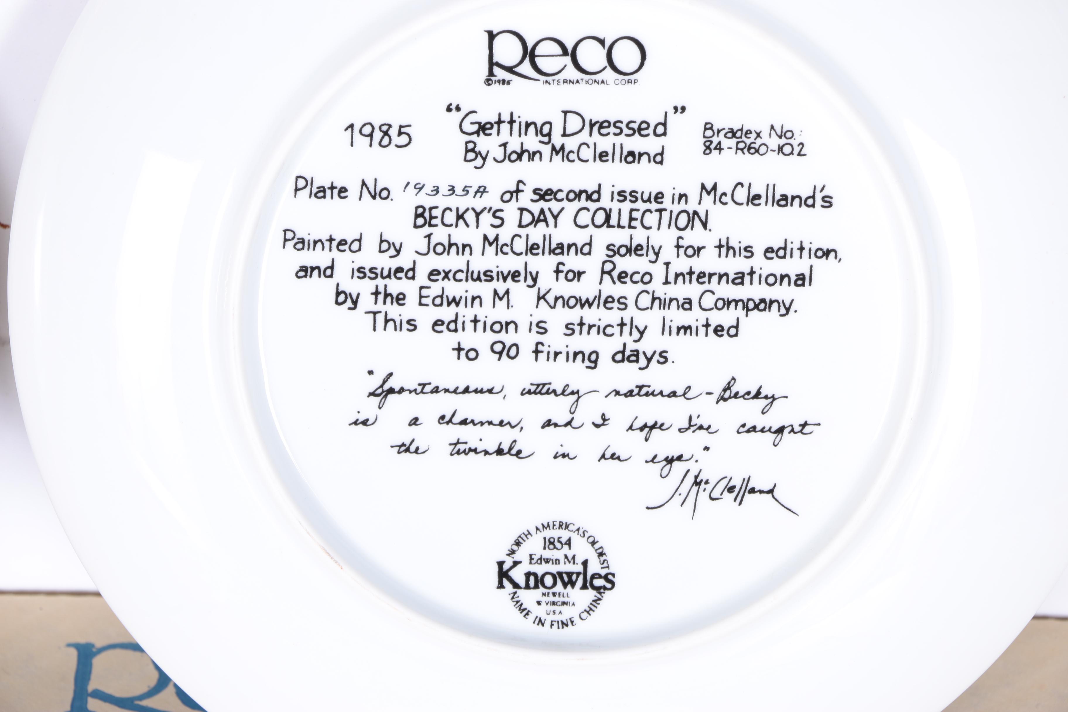 Reco Collector's Plates Including "Becky's Day" Collection