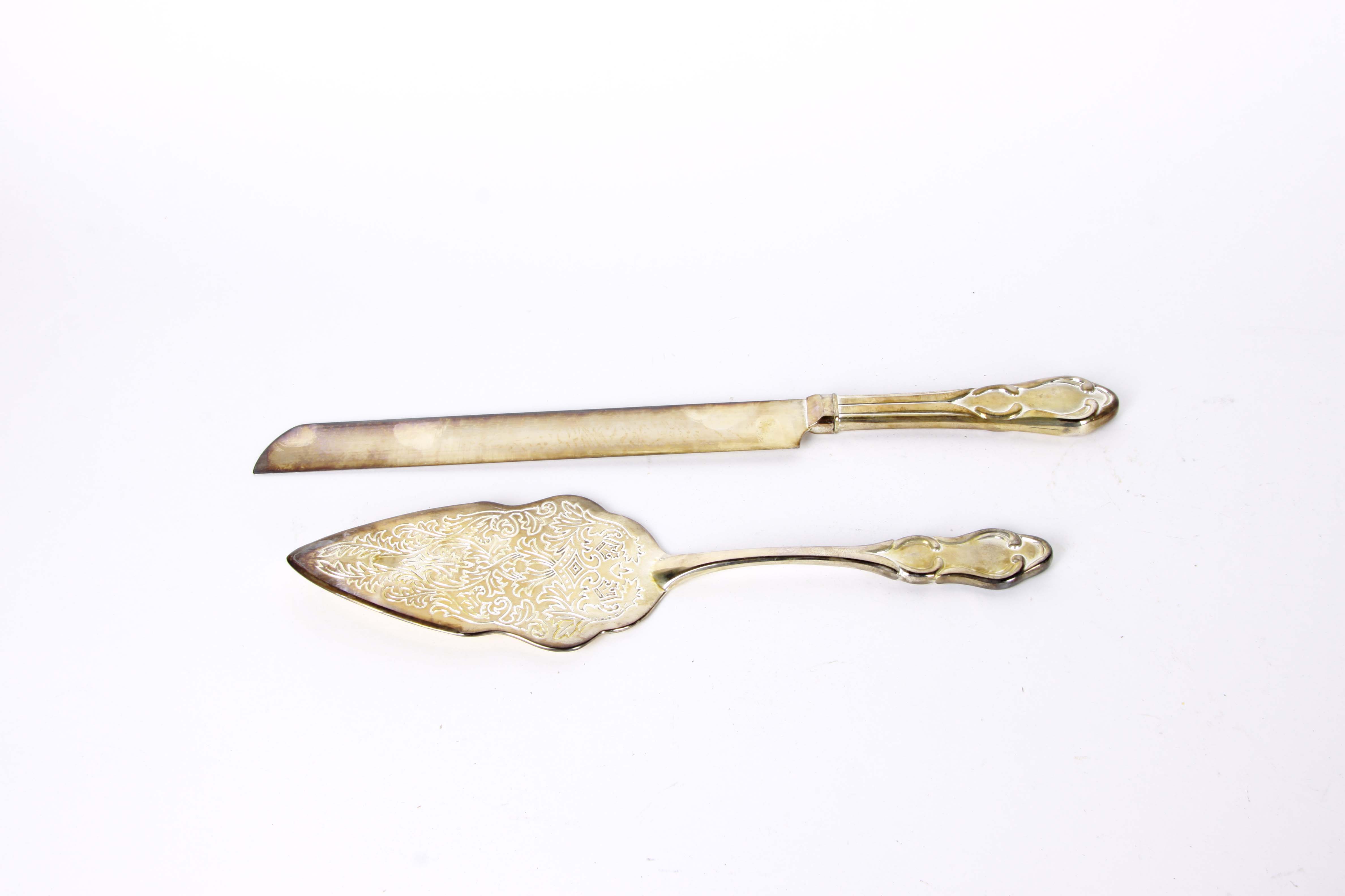 Vintage Silver Plate Tea Kettle and Pastry Server Set