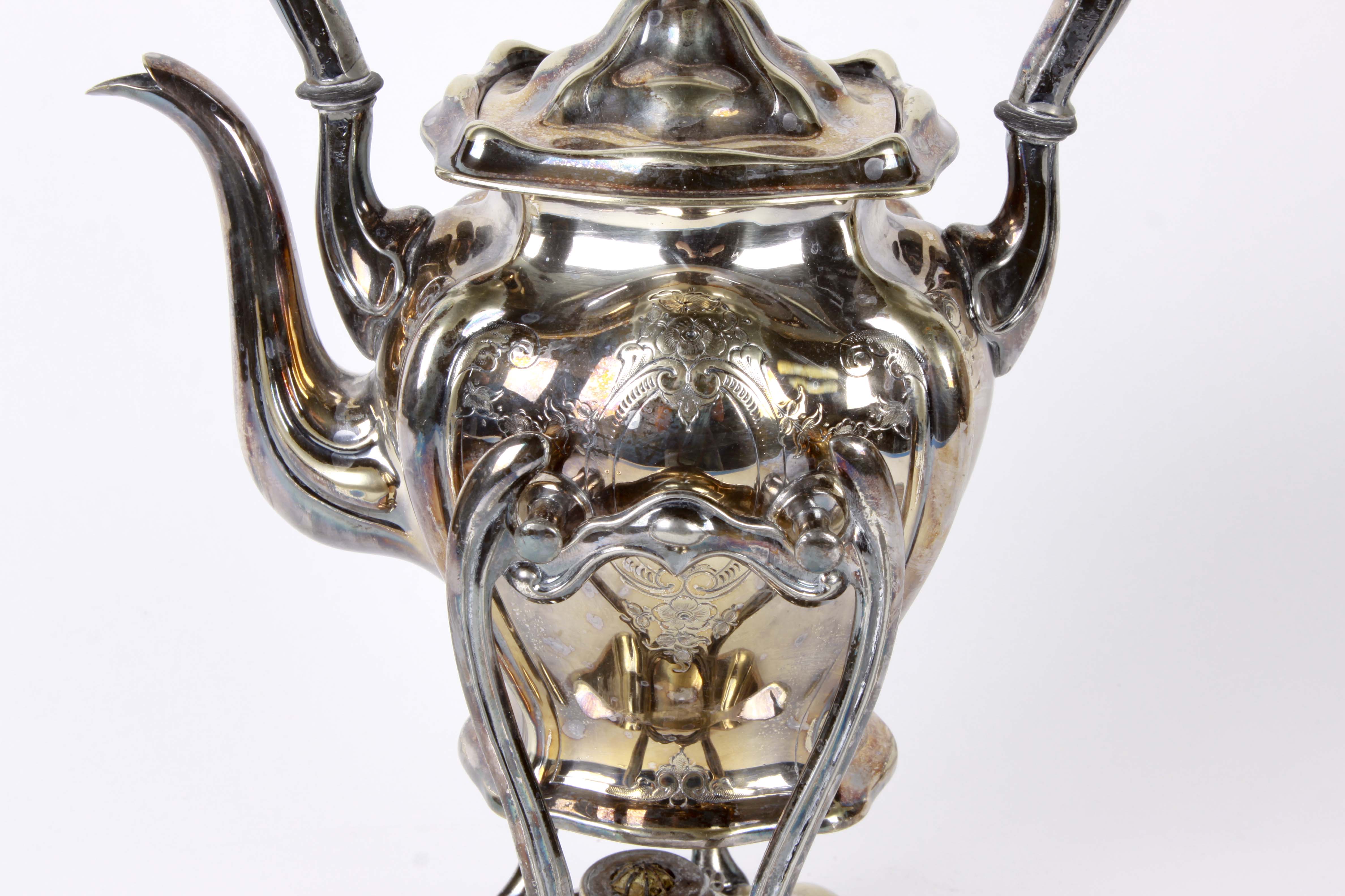 Vintage Silver Plate Tea Kettle and Pastry Server Set