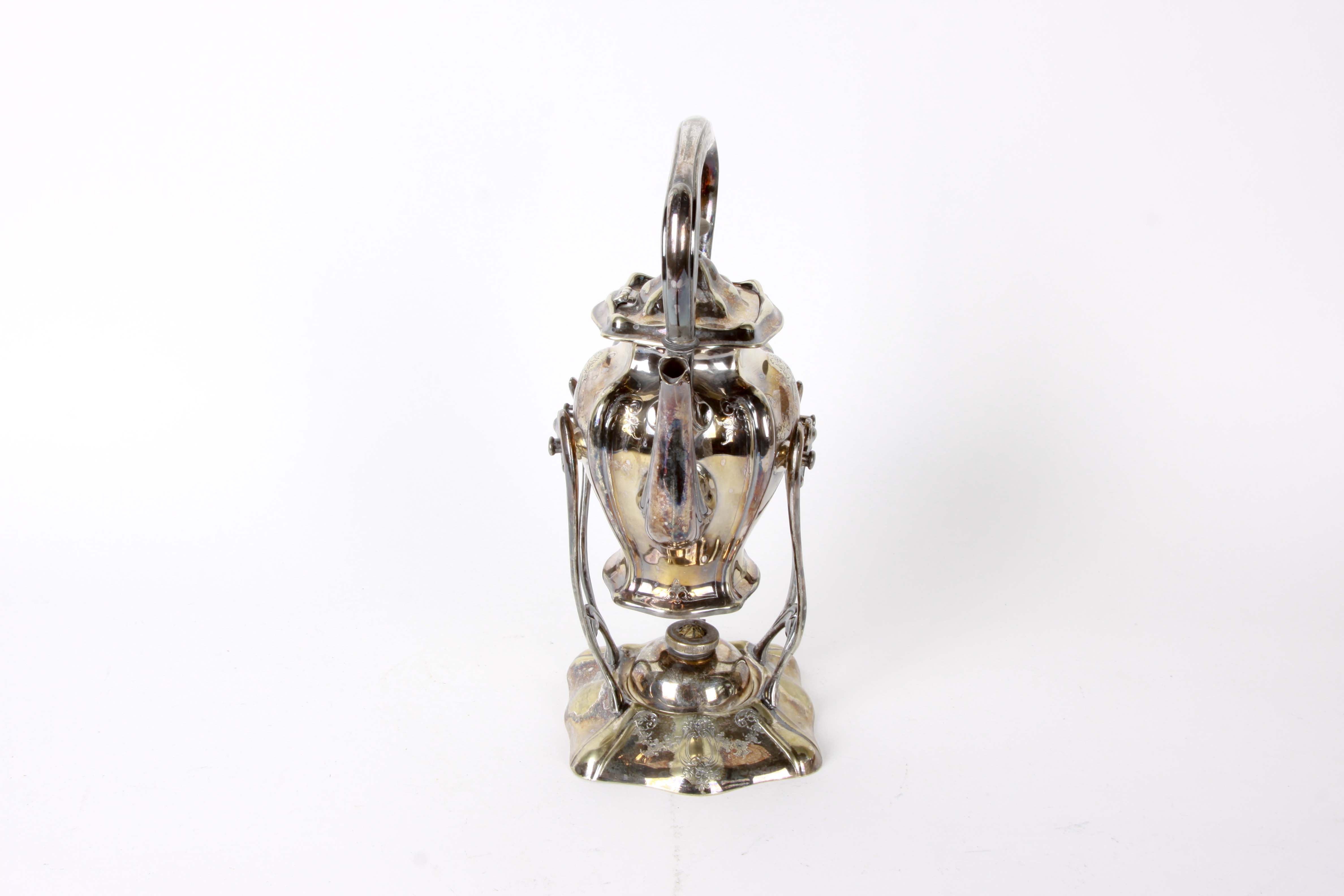 Vintage Silver Plate Tea Kettle and Pastry Server Set