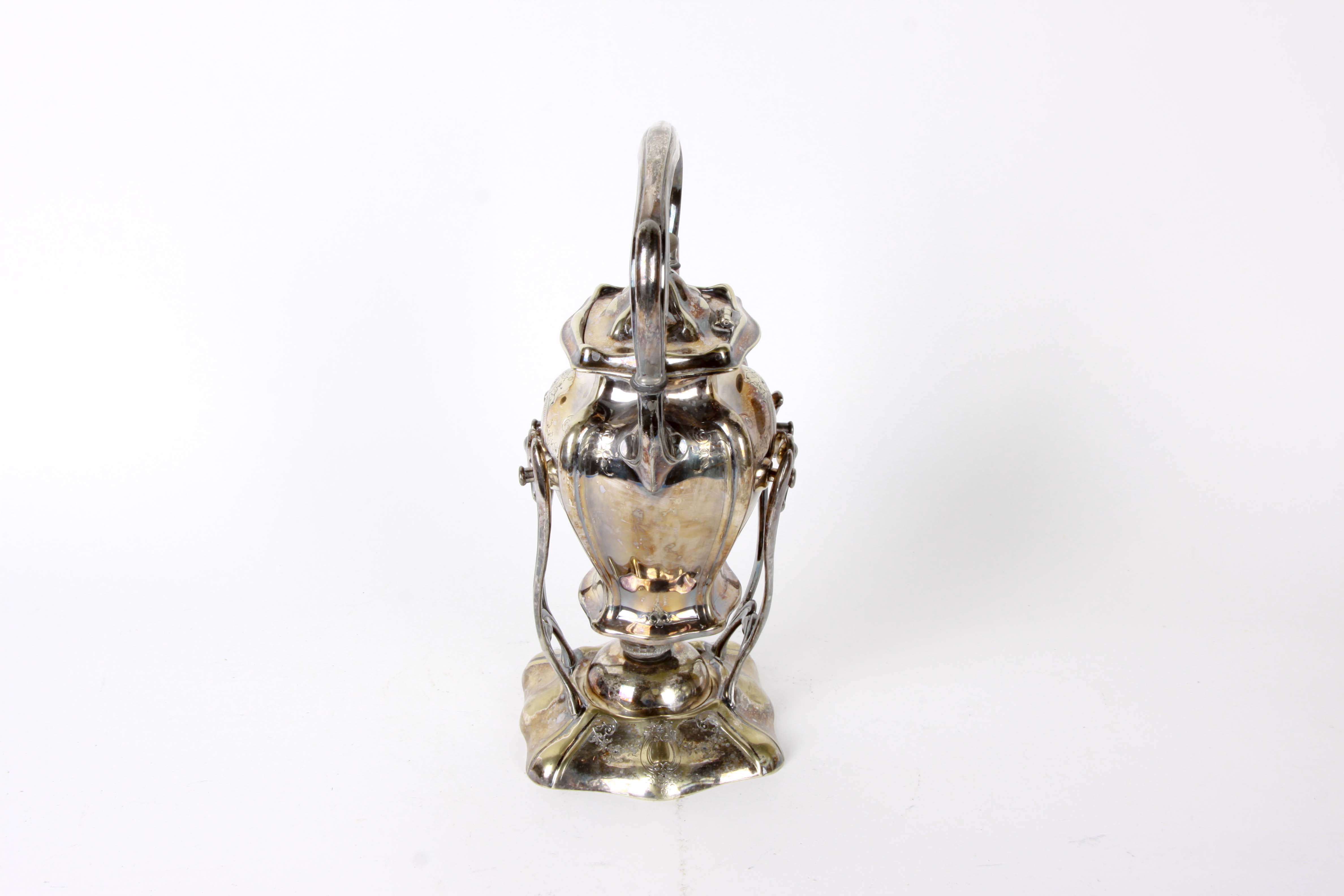 Vintage Silver Plate Tea Kettle and Pastry Server Set