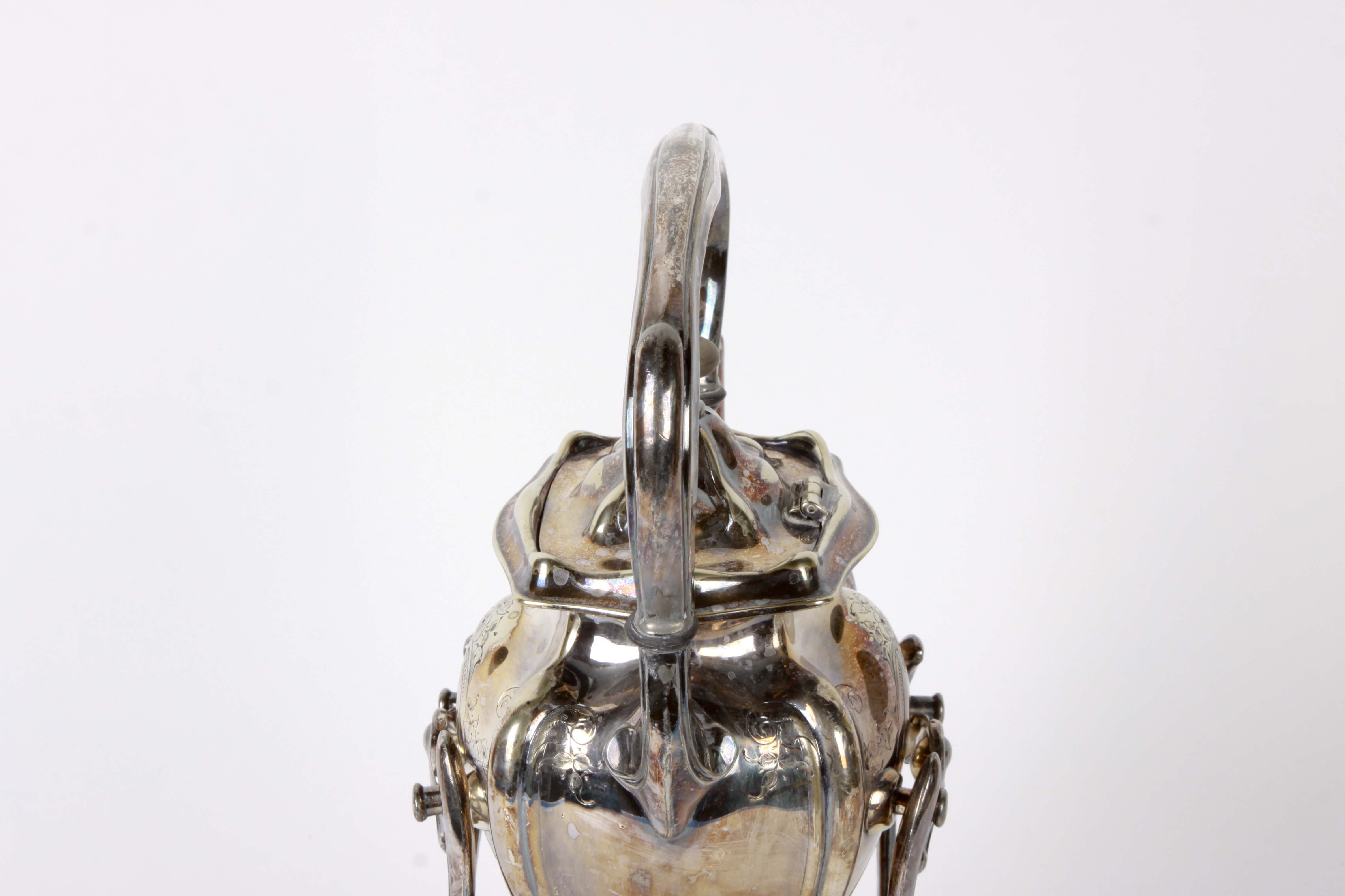 Vintage Silver Plate Tea Kettle and Pastry Server Set