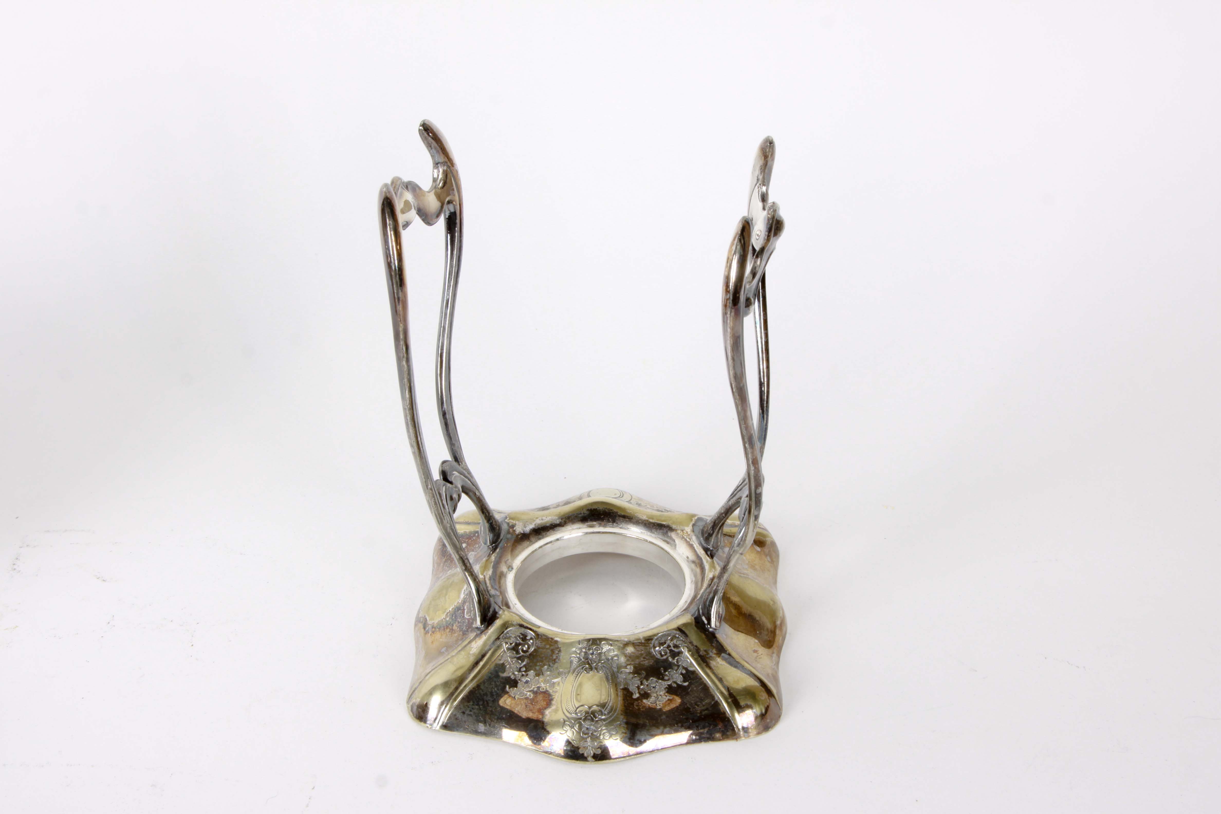 Vintage Silver Plate Tea Kettle and Pastry Server Set