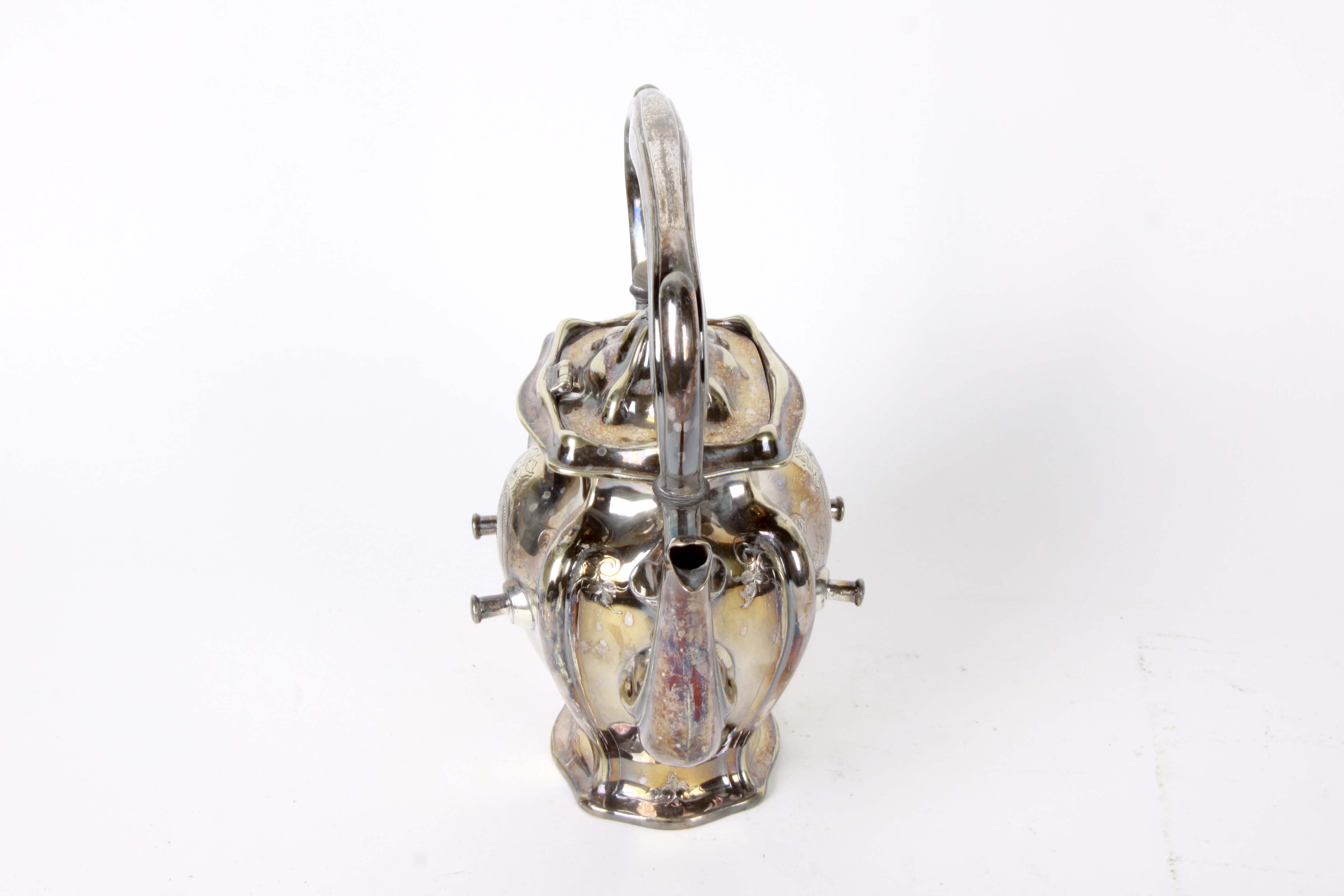 Vintage Silver Plate Tea Kettle and Pastry Server Set