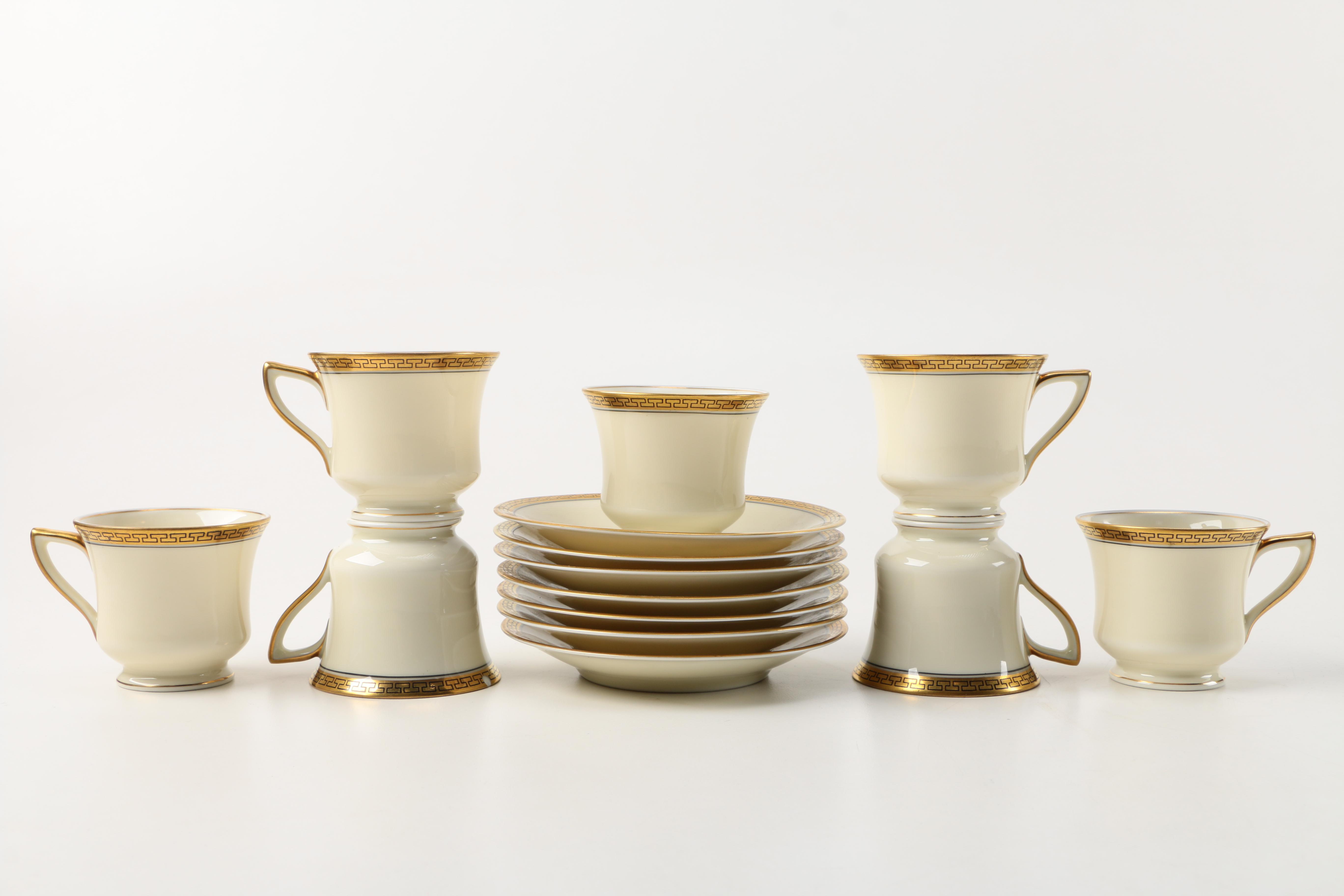 Bohemia Royal Ivory "Windsor" Porcelain Tea Cups and Saucers