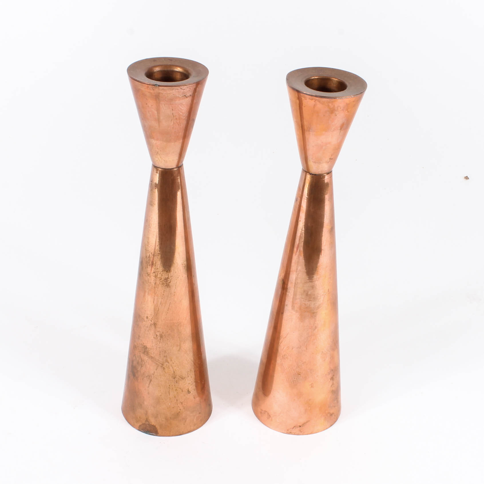 Danish Modern Copper Candlesticks