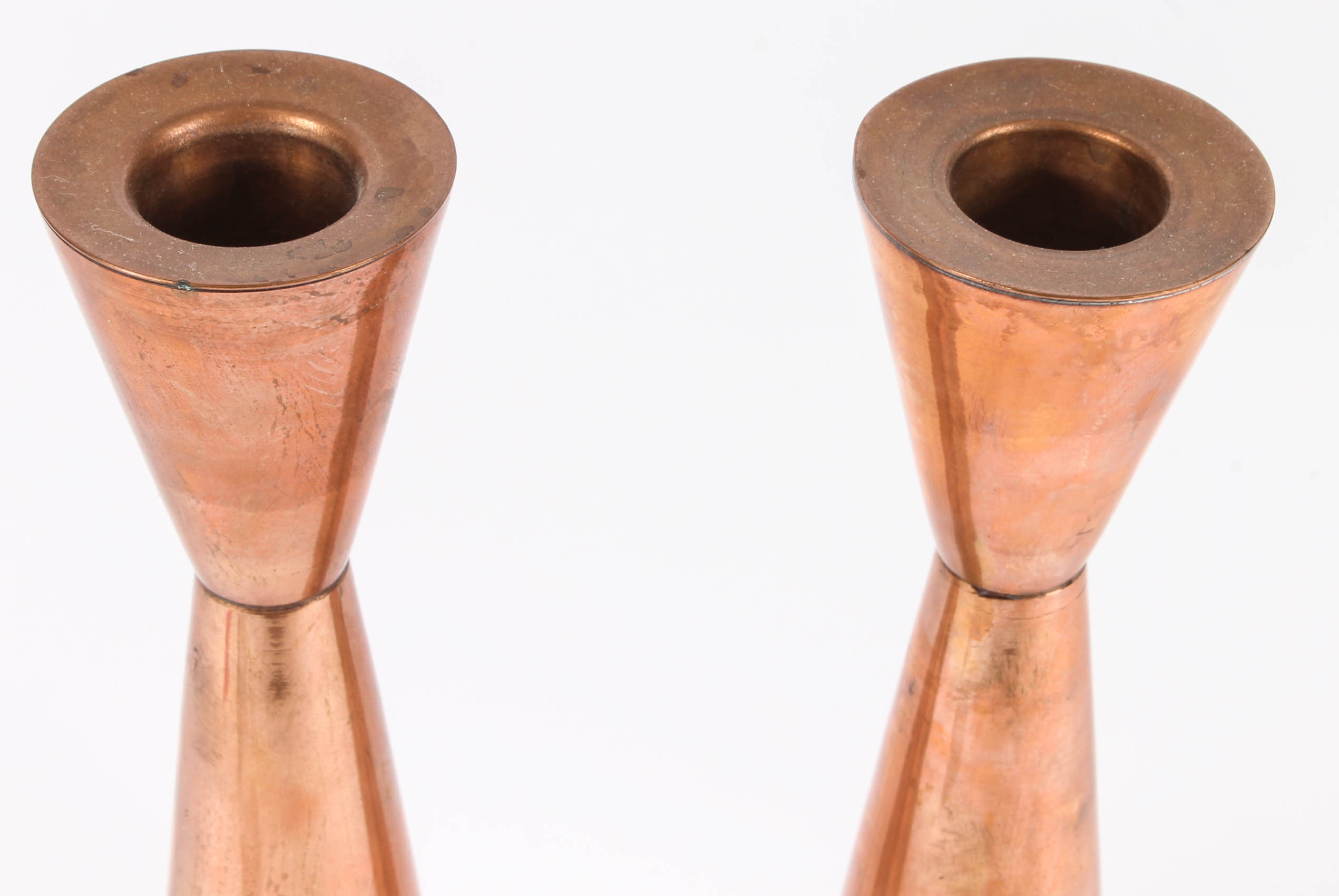 Danish Modern Copper Candlesticks