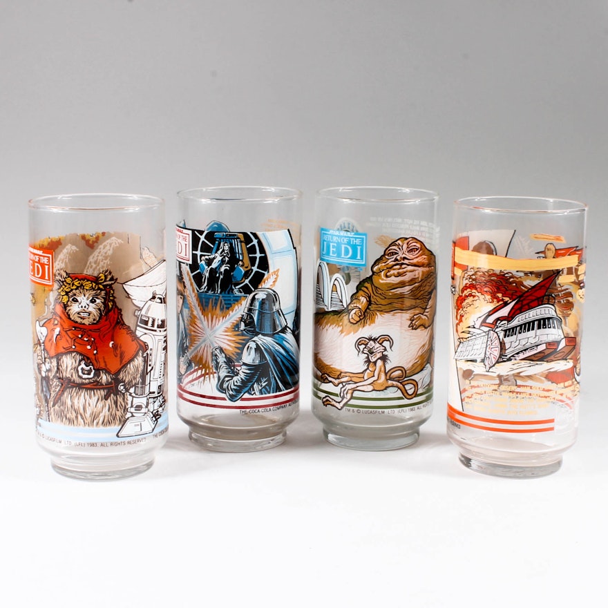 Set of Vintage "Star Wars" Character Drinking Glasses