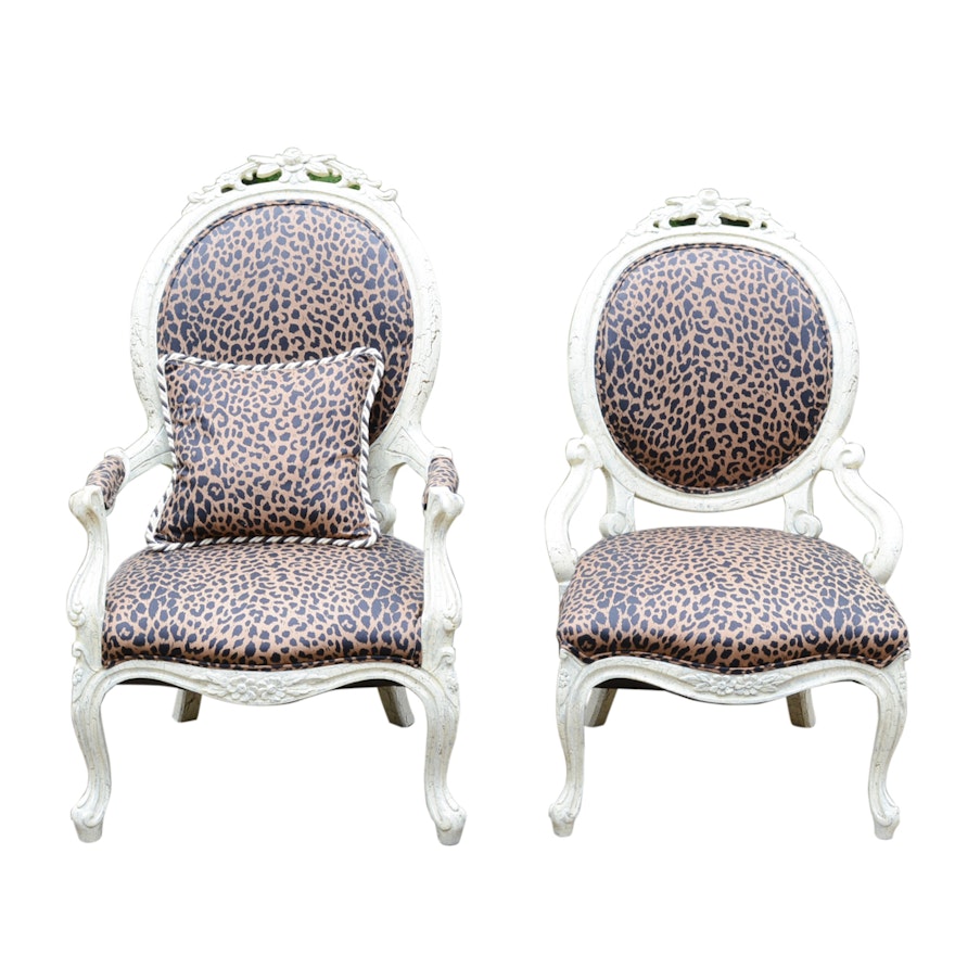 Victorian Leopard Print Chairs