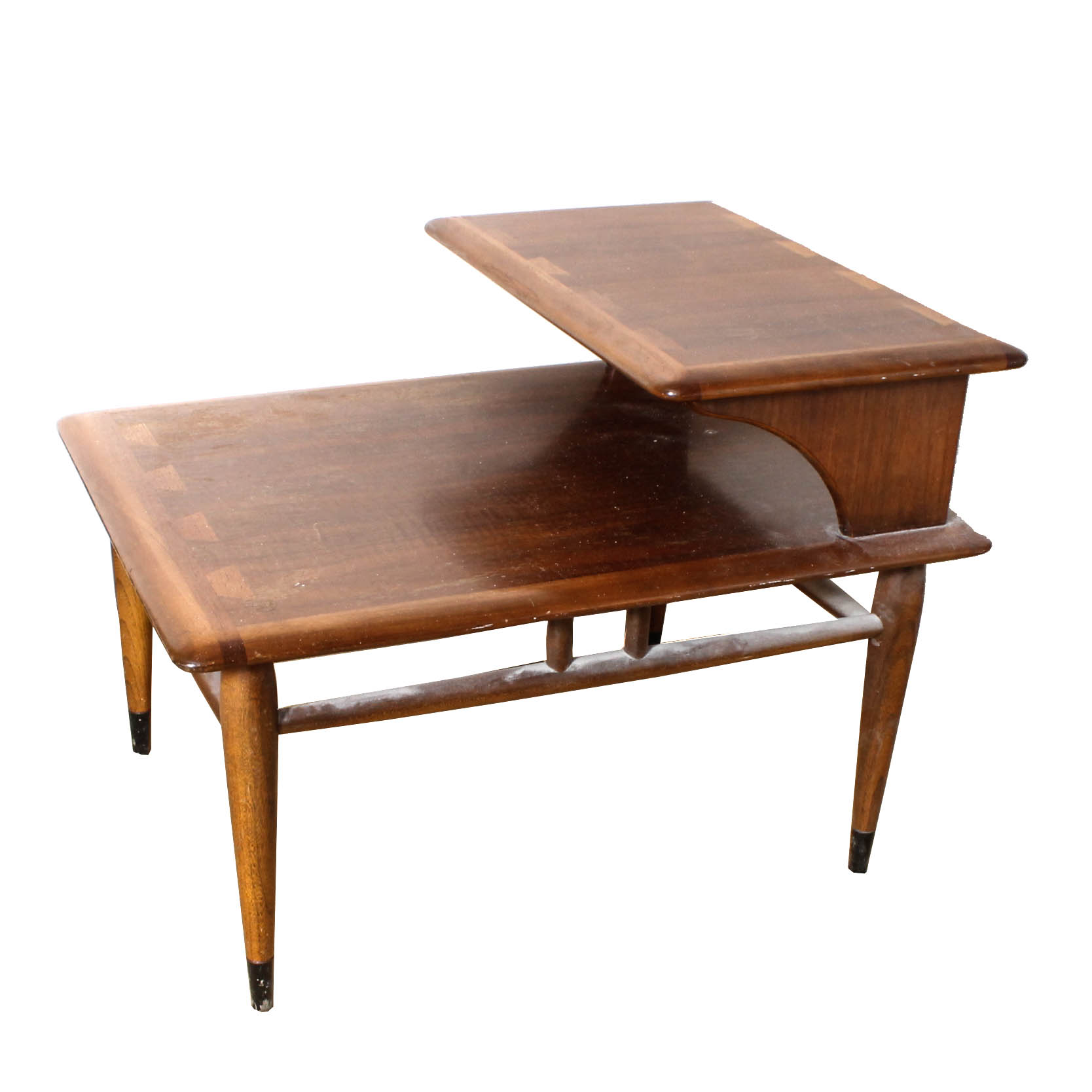 Vintage Mid Century Modern Two-Tier End Table by Lane
