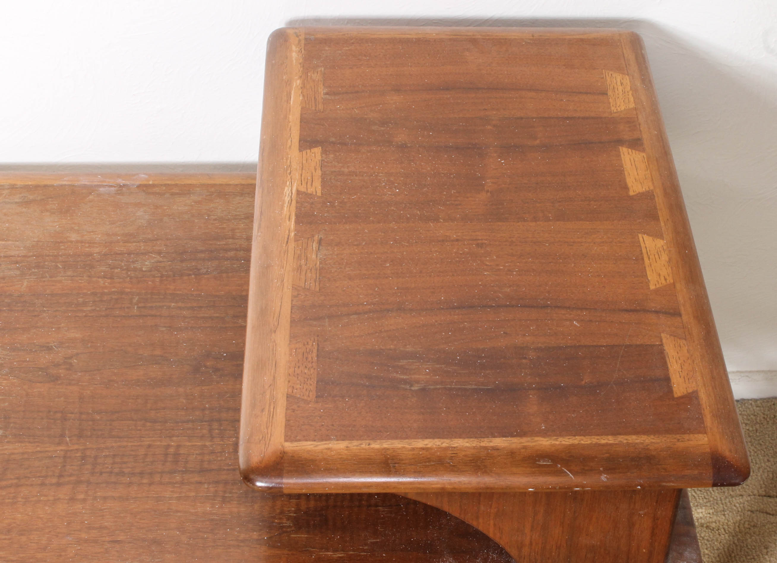 Vintage Mid Century Modern Two-Tier End Table by Lane