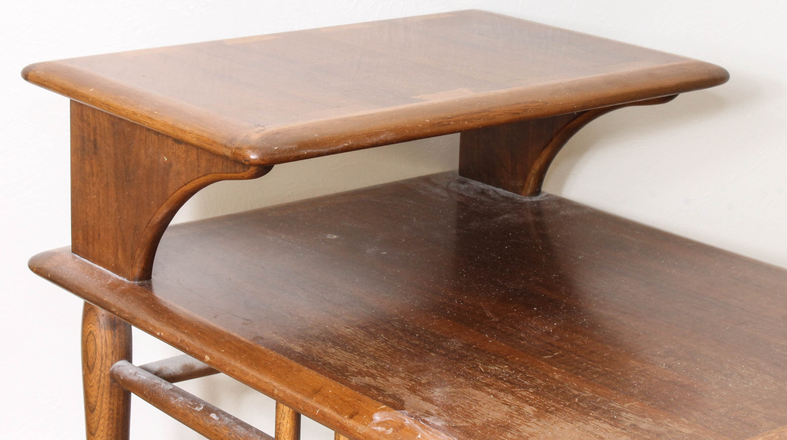 Vintage Mid Century Modern Two-Tier End Table by Lane